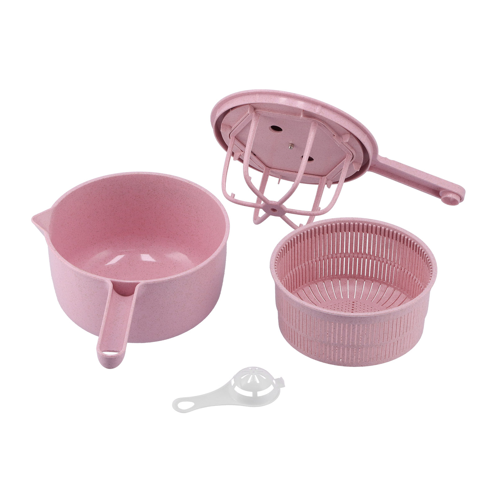 Manueller Gemüseabtropfer Für Den Haushalt, Salatschleuder, Gemüsewascher, Wäschekorb Für Die Küche, Rosa
