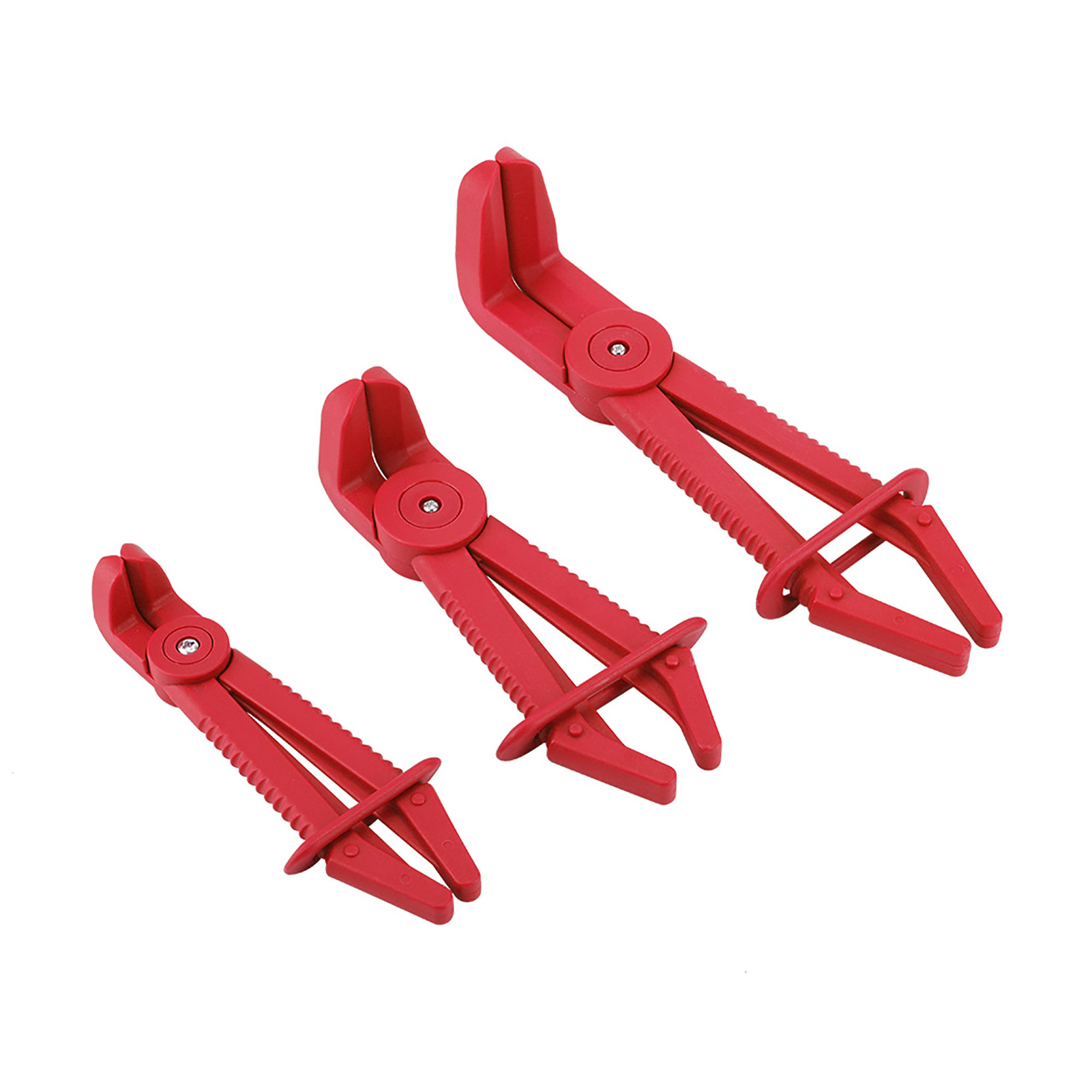 Set Mit 3 Flexiblen Schlauchschellen Aus Abs-kunststoff Für Brems-, Kraftstoff- Und Wasserkreisläufe (rot)