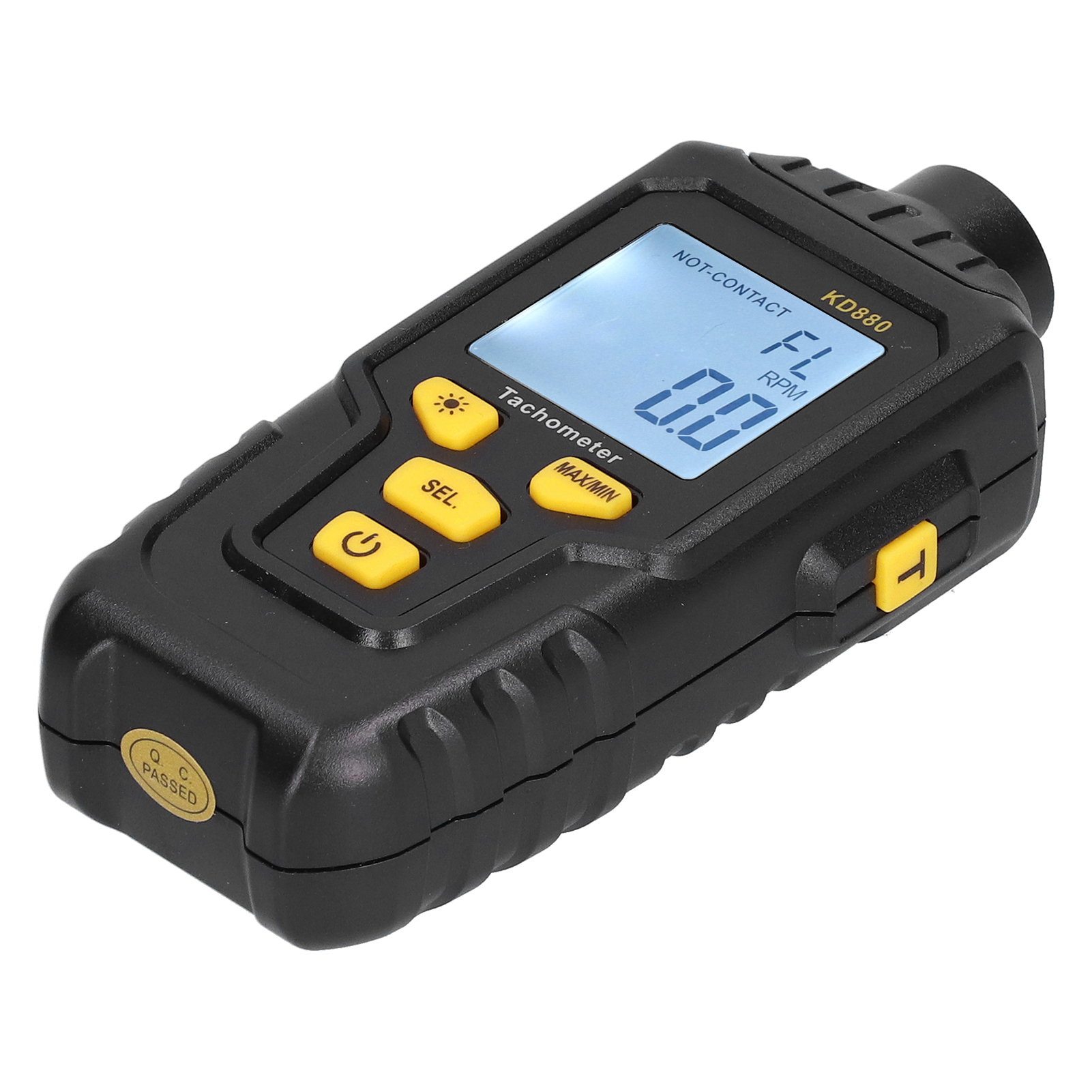 Kd880 Multifunktions-drehzahlmesser Mit Berührungsloser Lcd-digitalanzeige, Schwarzes Abs-gehäuse, Umweltmessgerät