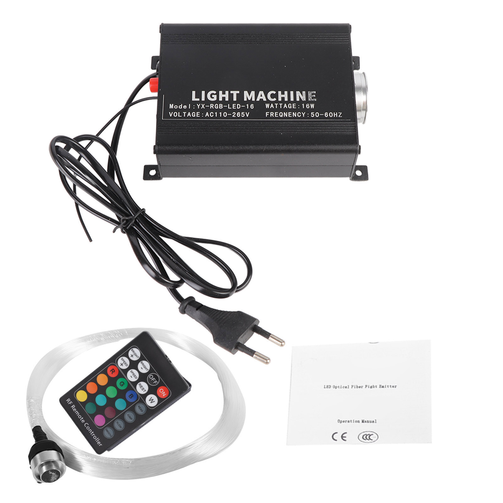 16w Rgbw Glasfaser-deckendekorationsset Mit Lichtmotor, Kabeln Und Fernbedienung