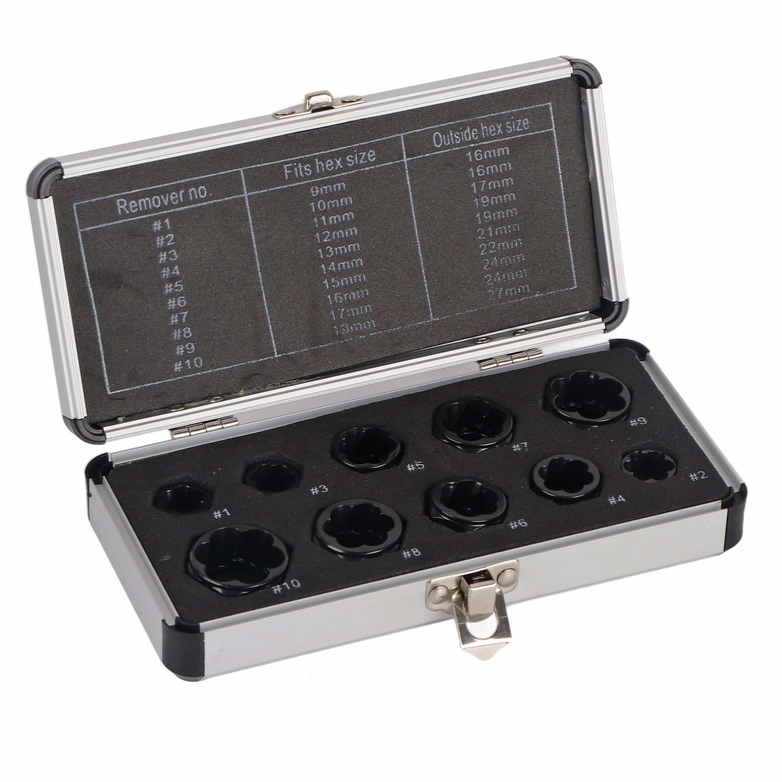 Set Mit 10 Ausdrehwerkzeugen Für Beschädigte Muttern, Schrauben Und Bolzen, Chrom-vanadium-stahl