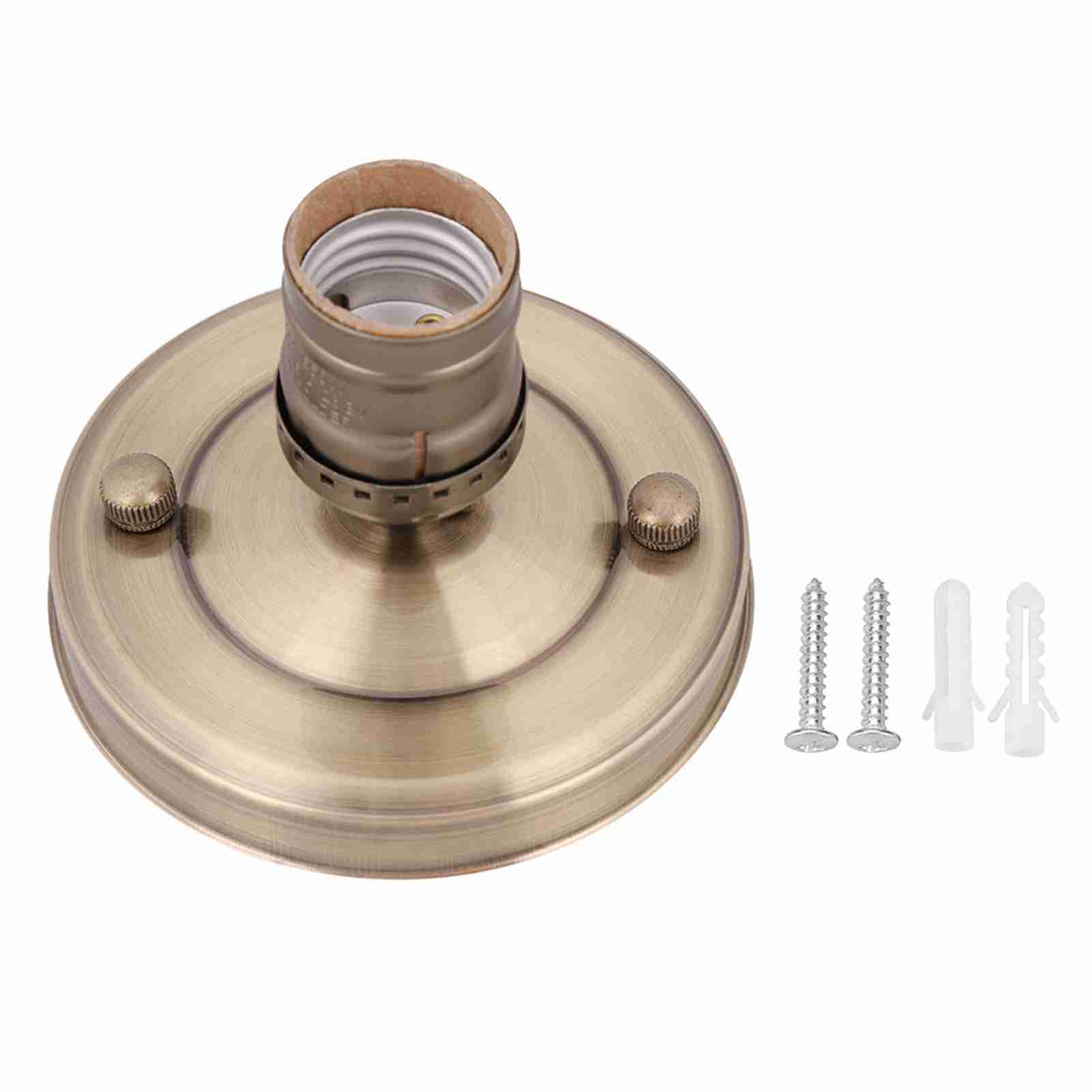 E26/e27-glühbirnenfassung Aus Eisen Im Retro-industrie-stil Für Wand-/decken-pendelleuchten, Bronze-finish