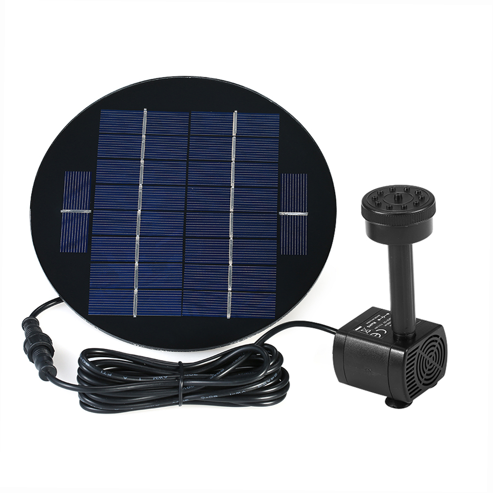 Decdeal Solar-tauchbrunnen-set Mit 9v 3,5w Bürstenloser Pumpe Und Photovoltaik-panel Für Vogeltränken Und Teiche, 190 L/h Fördermenge, 170 Cm Förderhöhe