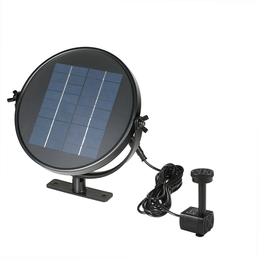 Decdeal 9v 2,5w Solarbrunnen-set Mit Photovoltaik-panel Und Bürstenloser Tauchpumpe Für Vogeltränken Und Teiche, 190 L/h Fördermenge, 170 Cm Höhe