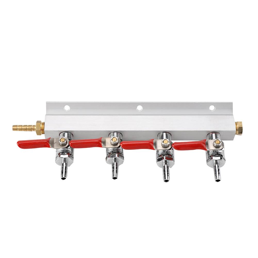 4-wege-co2-gasverteiler Für Bier, Aus Edelstahl Und Aluminium, Silberfarben, 240 X 90 X 30 Mm