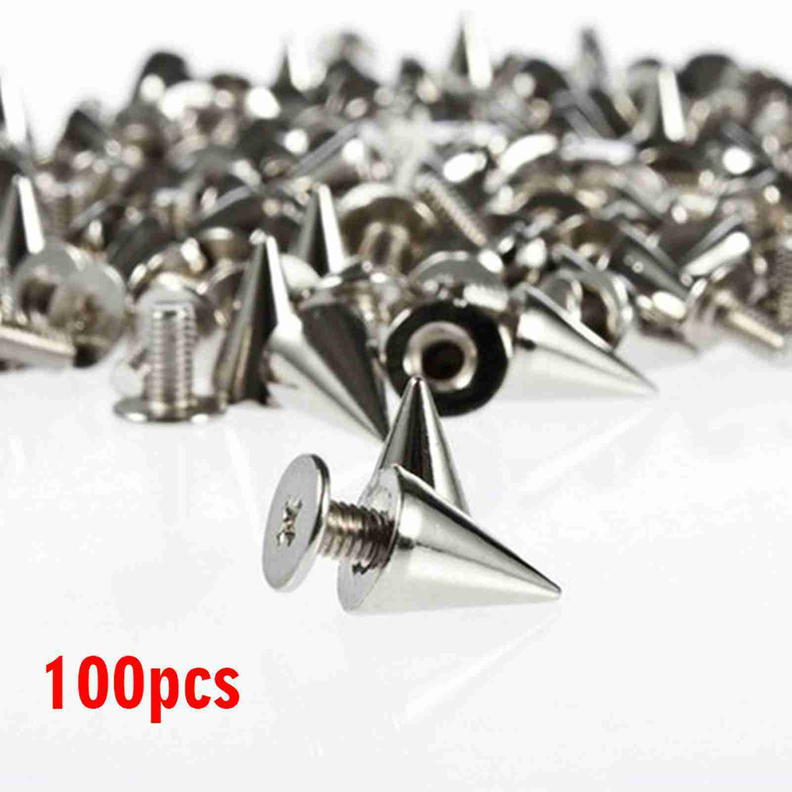 Packung Mit 100 Silbernen, Kegelförmigen Metallnieten Mit Schraubverschluss, Perfekt Für Diy-punk-projekte Wie Gürtel, Jacken, Lederarbeiten, Reparaturen Und Dekorationen.