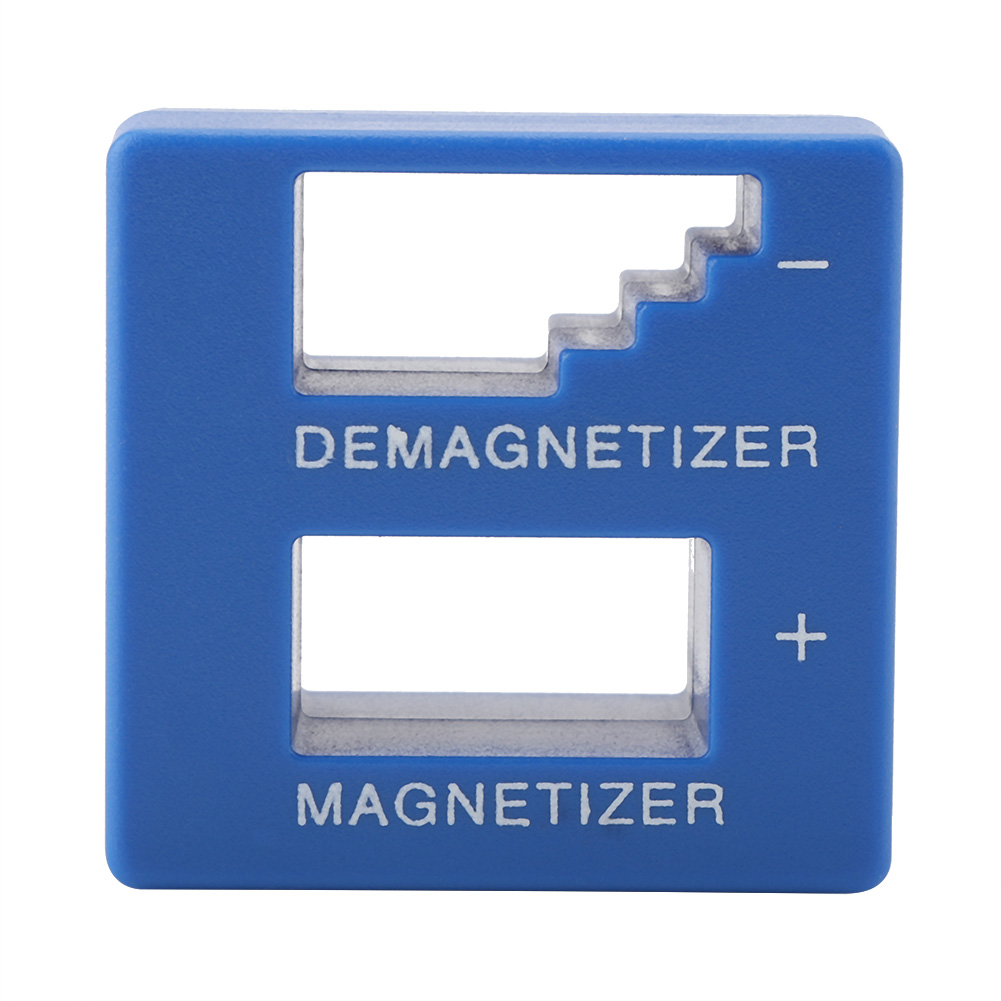 2-in-1-magnet-entmagnetisierungswerkzeug Für Schraubendreher, Bits, Schrauben Und Kleinteile, Aus Blauem Abs, 5 X 5 X 3 Cm