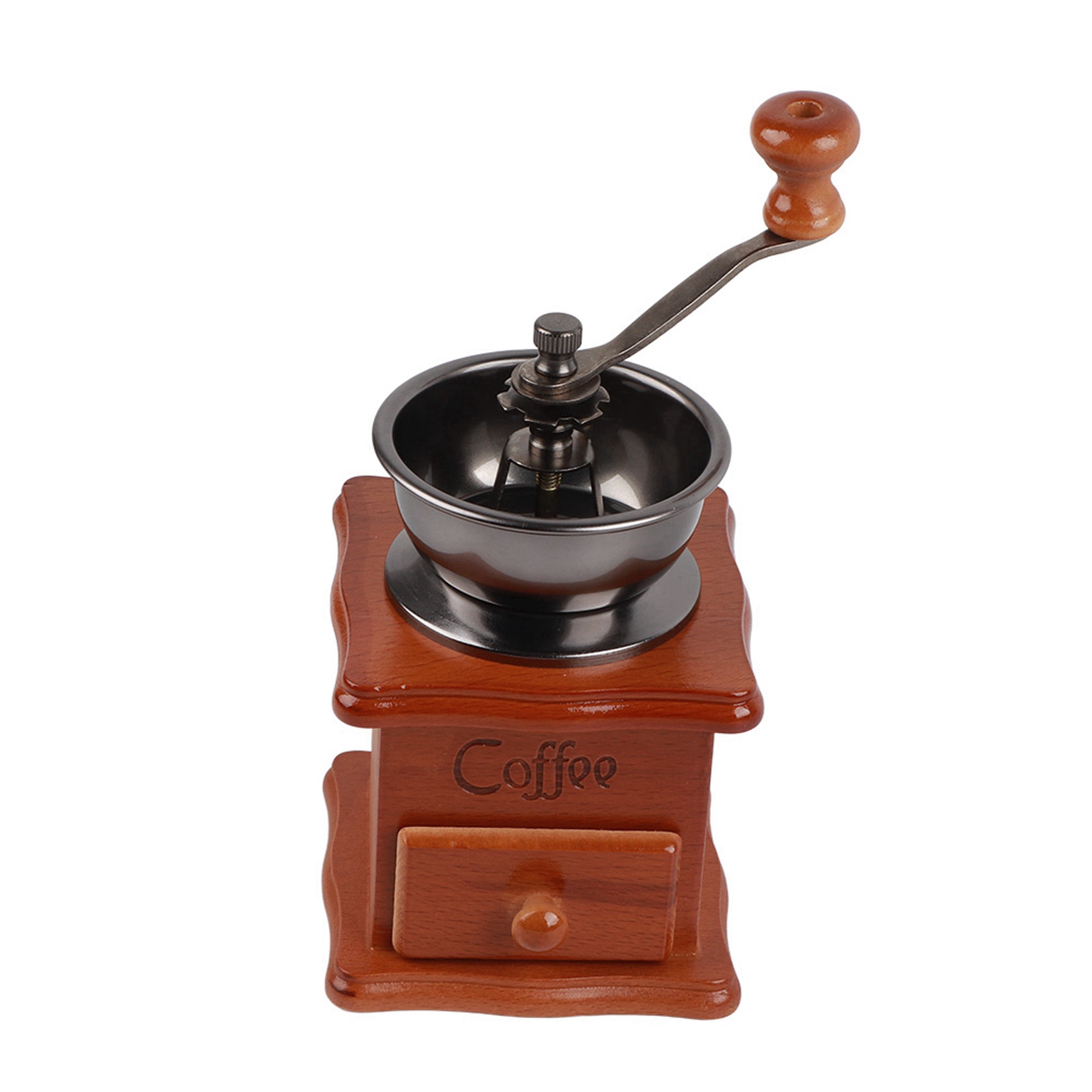 Stück Mini-kaffeemühle Im Retro-stil Aus Buchenholz, Manuell, Für Kaffeebohnen, Handmühle, Dekoration Für Zuhause Oder Büro, Neu