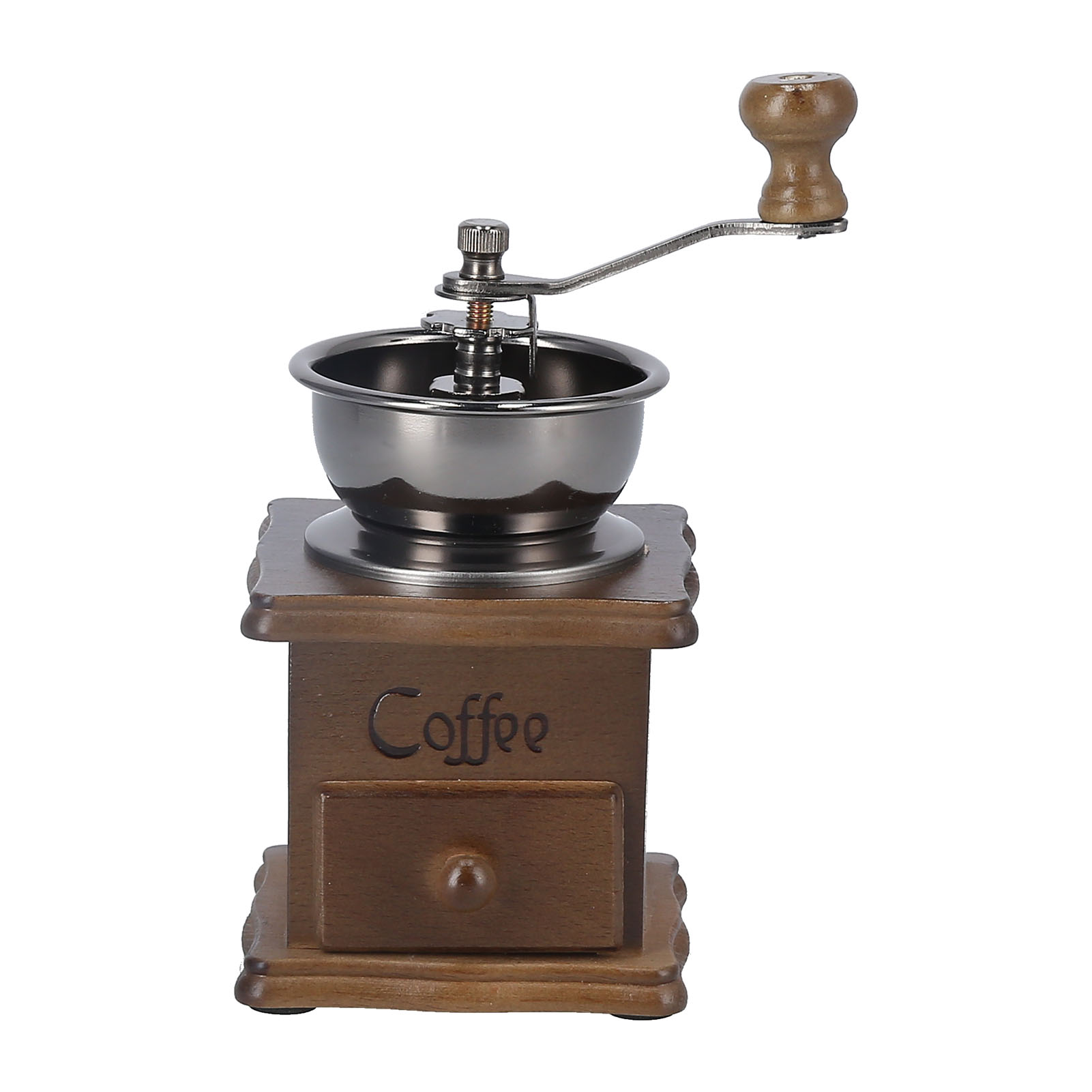Klassische, Handpolierte, Tragbare Handkaffeemühle Im Retro-stil Für Kaffeebohnen