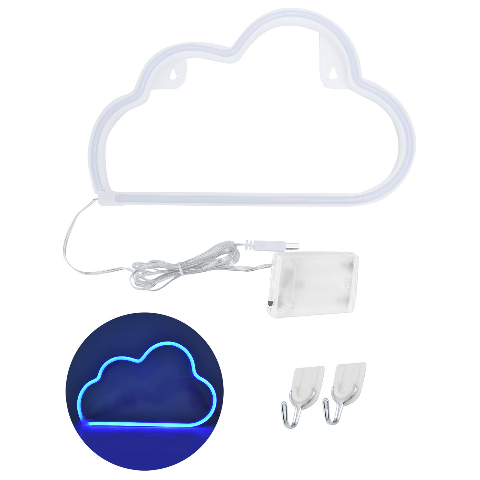 Led-neon-schild, Dekoratives Nachtlicht Für Schlafzimmer Und Bar, Usb-/batteriebetrieben, Blau