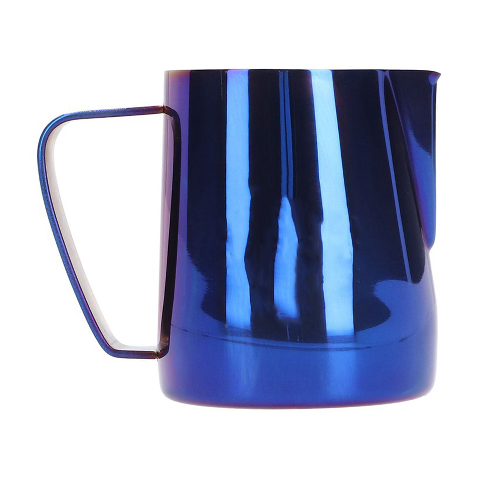 Picverse Milchaufschäumer Aus Edelstahl 304 Mit Spitzem Ausguss Für Kaffeeschaum, Küche, Haushalt, Blau, 350 Ml