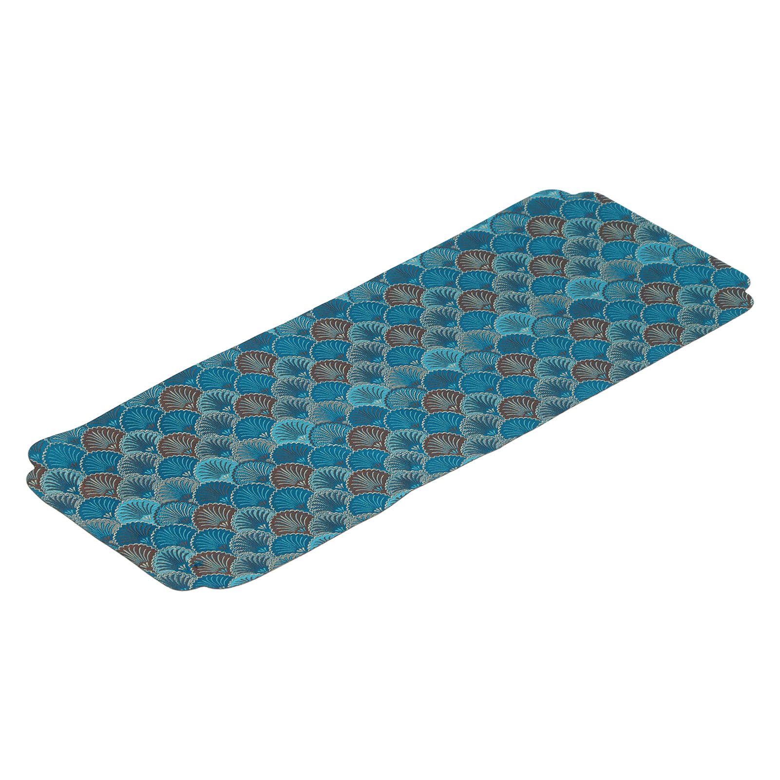 Set Mit 1 Chinesischem Teeuntersetzer, Blau-violettem Brokat, Gewebt, Handbestickt, Für Zuhause Oder Teestube, 50 X 20 Cm