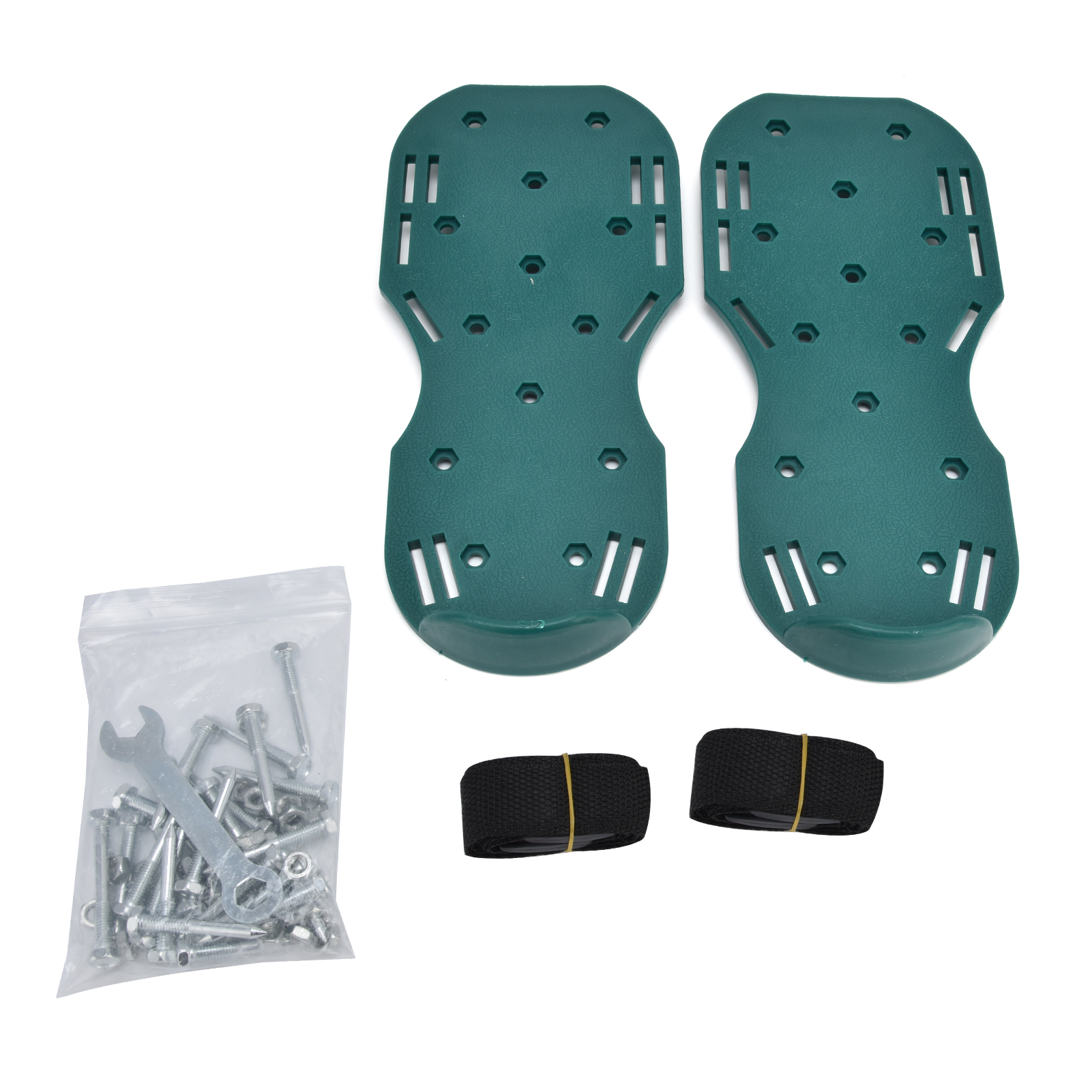 Grüne Pp-spikeschuhe, 29,5 X 13 Cm, Zur Belüftung Von Boden, Rasen, Garten Und Terrasse Vibrations- Und Rutschfest 2er-set Mit 26 Schrauben Und Einem Schraubenschlüssel