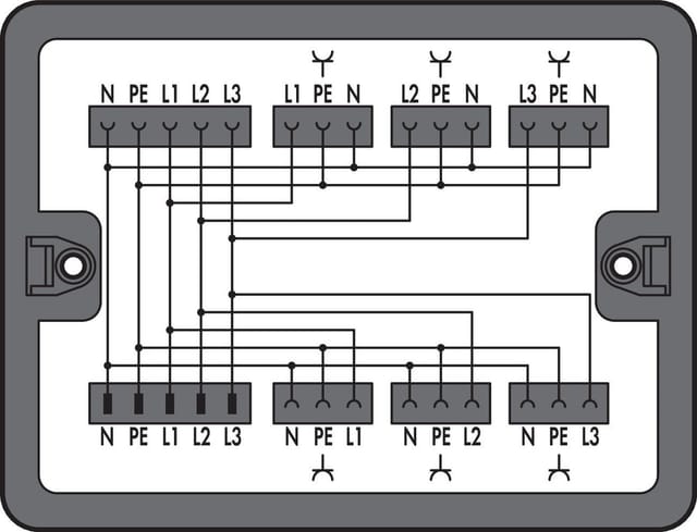 WAGO Verteilerdose Drei Phasen Zu Einem Phasen Konverter - 899-631/100-000