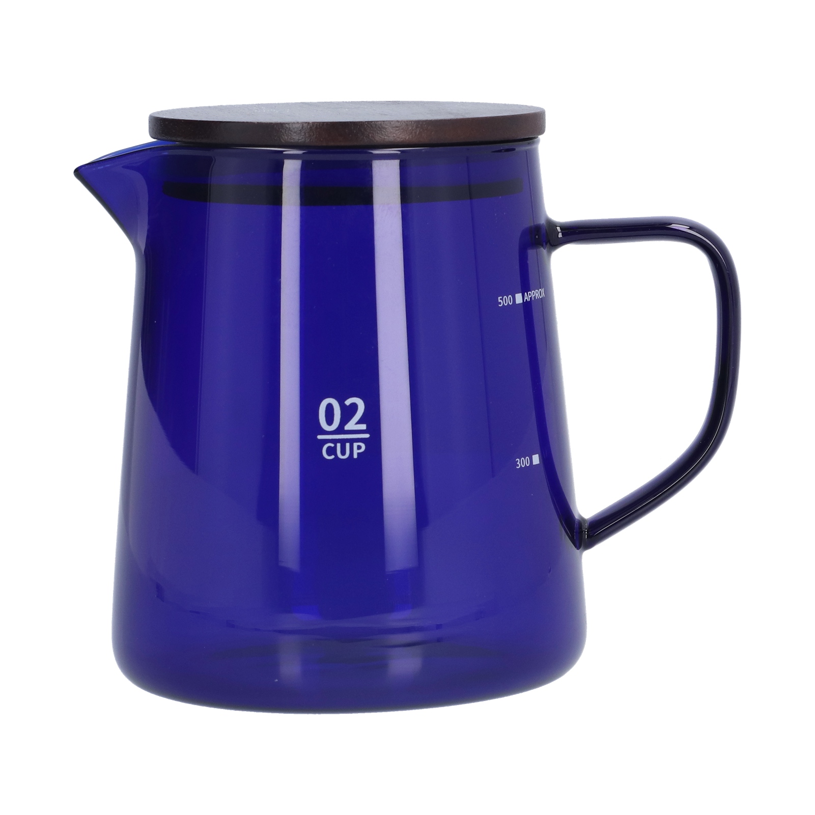 500 Ml Hitzebeständige Kaffee-/teekanne Aus Borosilikatglas Mit Holzdeckel Für Zuhause Oder Büro, Blau