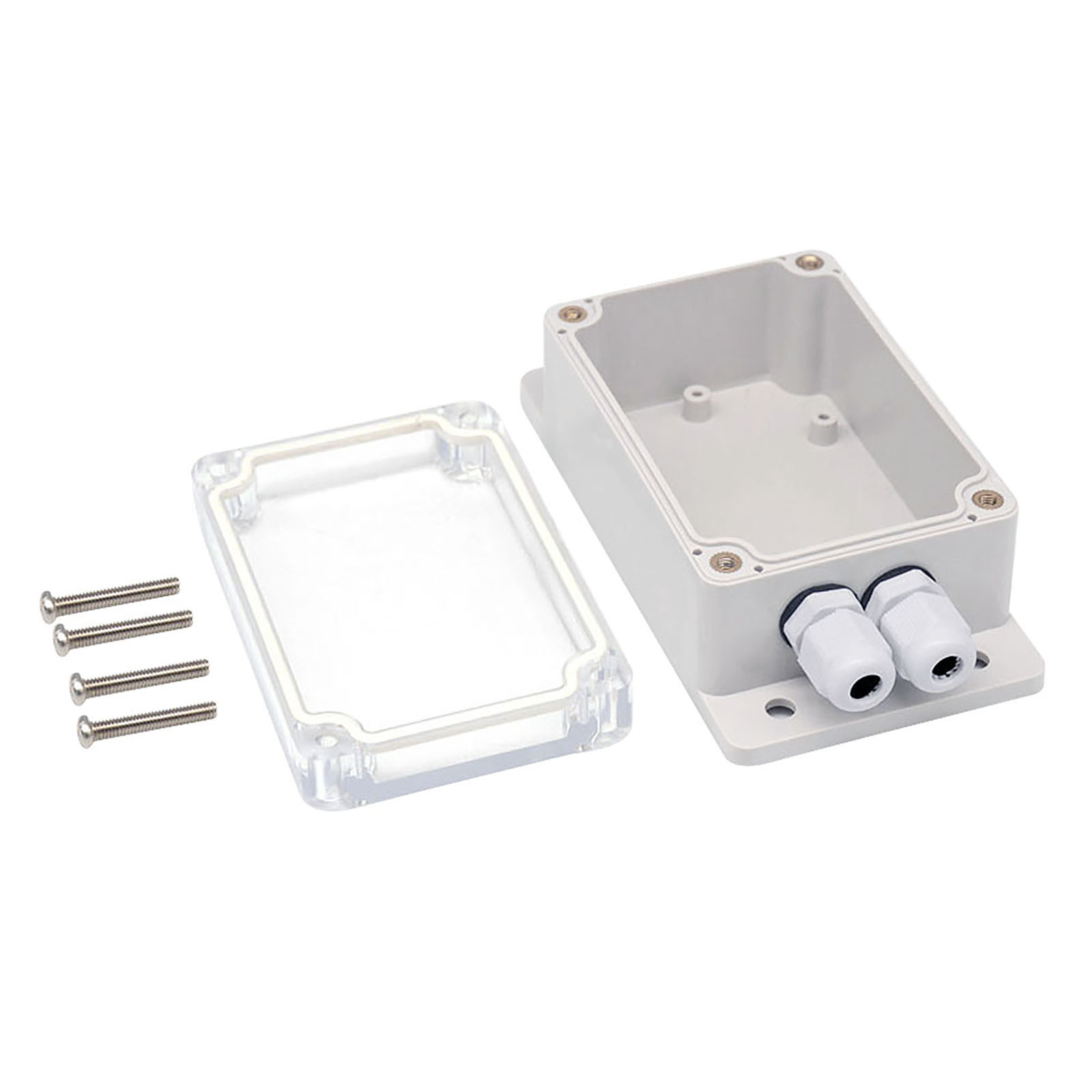 Wasserdichte Anschlussdose Ip66 Aus Weißem Und Transparentem Abs-pc, 132,2 X 68,7 X 50,1 Mm, Mit Kabelverschraubung Für Sonoff Basic/rf/dual/pow Weihnachtsbeleuchtung Und Andere Anwendungen Im Außenbe