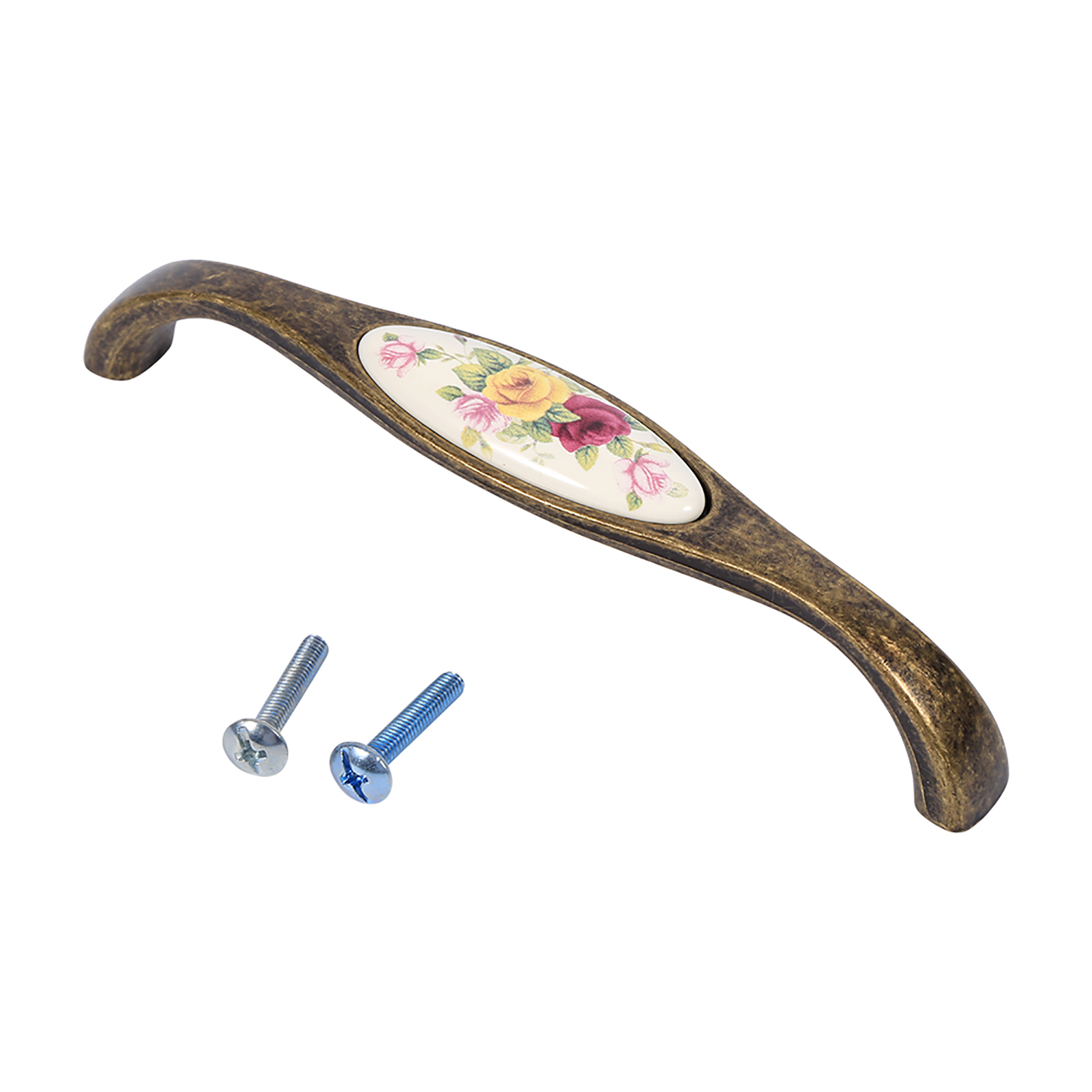 Rustikaler Türgriff Aus Keramik In Blumenform In Bronzeoptik Für Möbel-, Kleiderschrank- Oder Schranktüren – Modell 3 – Selbstmontage