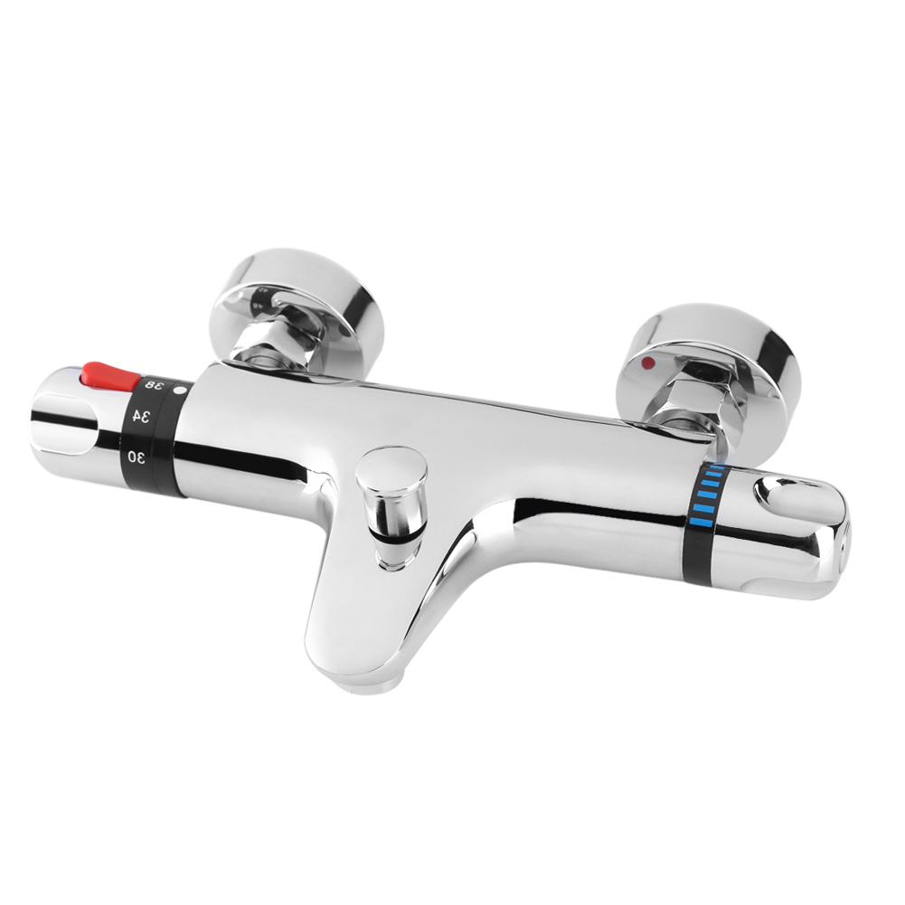 Thermostatische Duscharmatur, Badezimmer, Chrom, Wandmontage