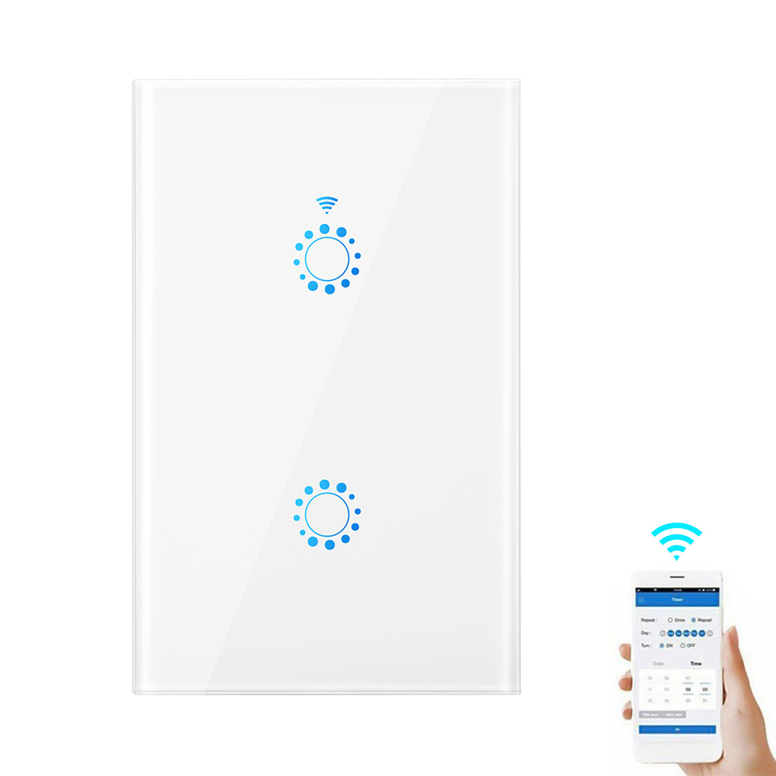 Intelligenter Wlan-schalter Ohne Neutralleiter, Alexa-kompatibel, Sprachsteuerung, Fernbedienung Und Touch-bedienung, Programmierbarer Timer Mit Countdown-funktion, 95–250 V