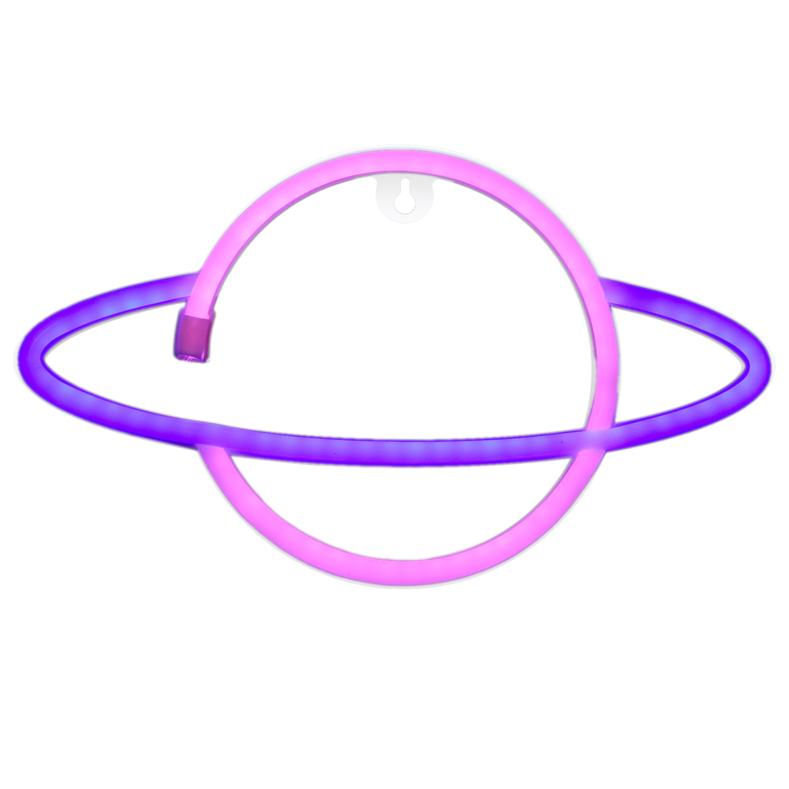 Led-neonplanetenschild, Trendige Kinderzimmer-/wohnzimmerdekoration, Usb-betrieben, 3 Aa-batterien, Rosa-blaues Licht