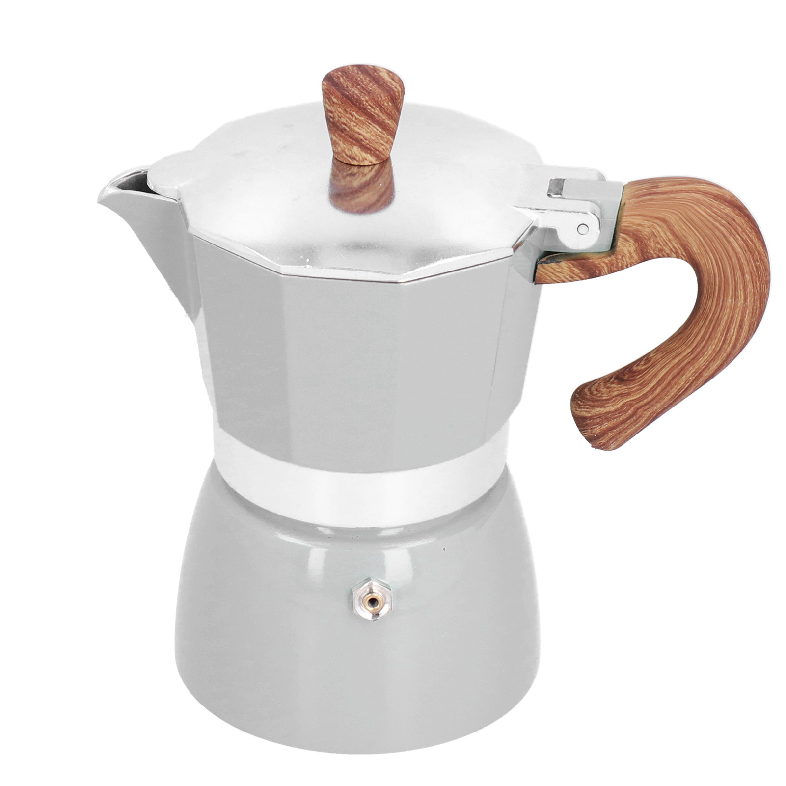 150-ml-aluminium-mokakanne, Praktisches Achteckiges Design Für Zuhause, Büro, Küche, Kaffeemaschine, Silber