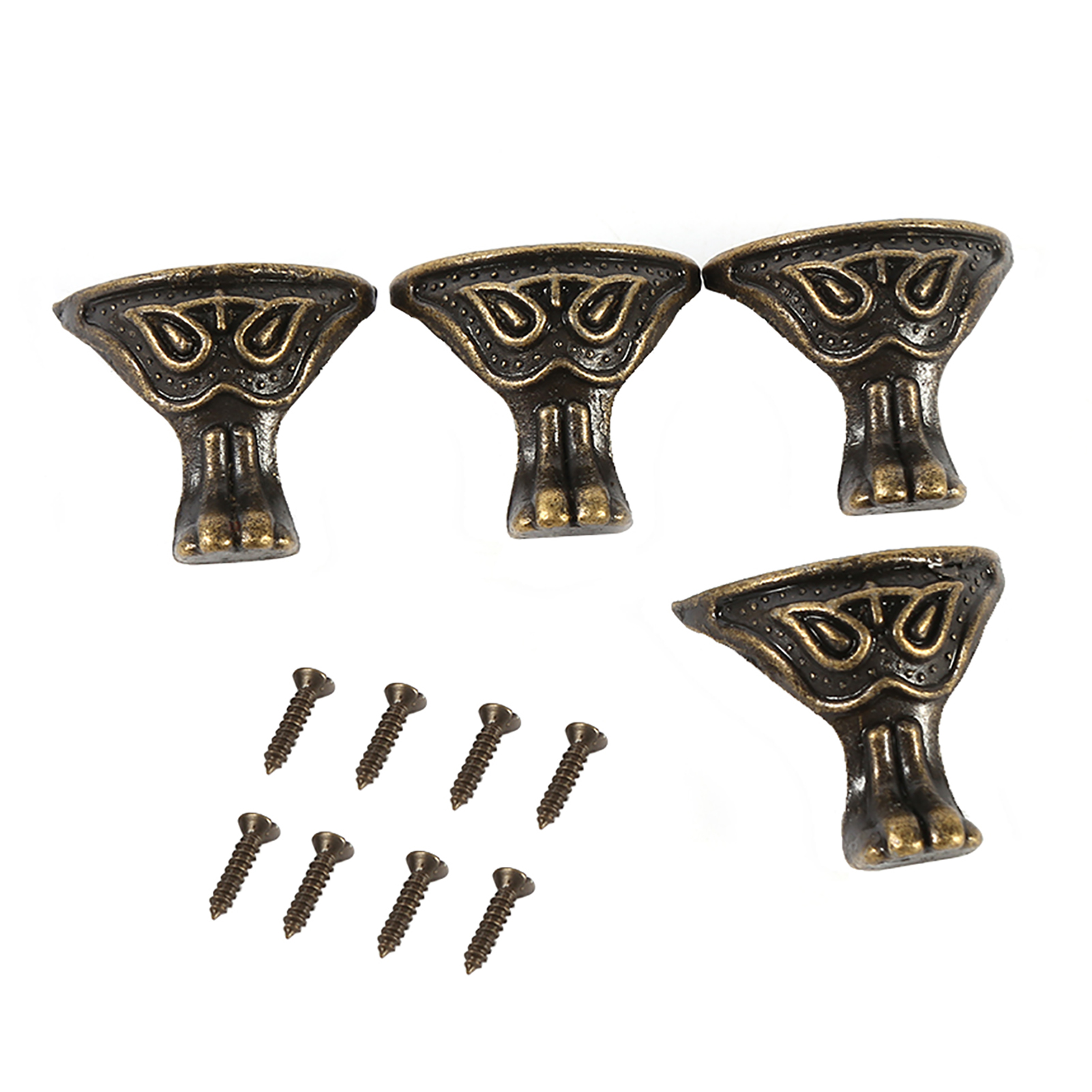 Set Aus 4 Antiken Eckenschützern Aus Zinklegierung In Bronzeoptik Für Schmuckkästchenfüße Und Holzkisten