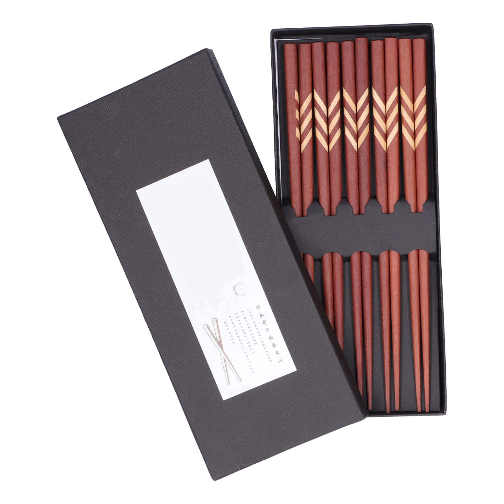 Paar Handgefertigte, Wiederverwendbare Essstäbchen Aus Rotem Sandelholz Für Zuhause, Hotel Oder Restaurant, Inklusive Geschenkbox