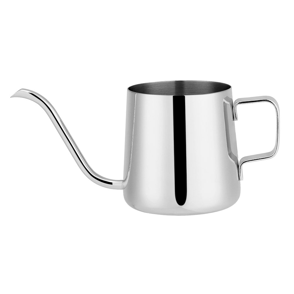 Teekanne Mit Langem Ausguss Aus Edelstahl 304, Geeignet Für Langsame Kaffeeextraktion, Silberfarben, 350 Ml