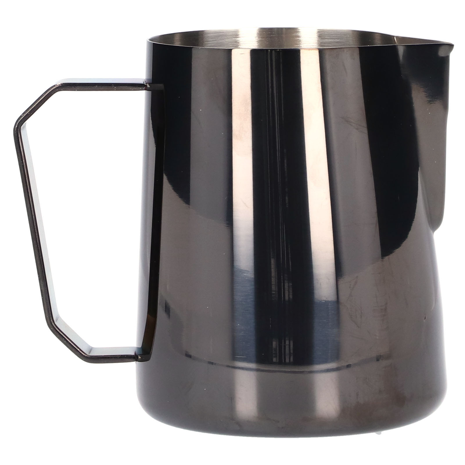 600 Ml Schwarzer Milchkännchen Aus Edelstahl 304 Zum Aufschäumen Von Kaffee Und Milch, Spitzer Ausguss, Ohne Etikett