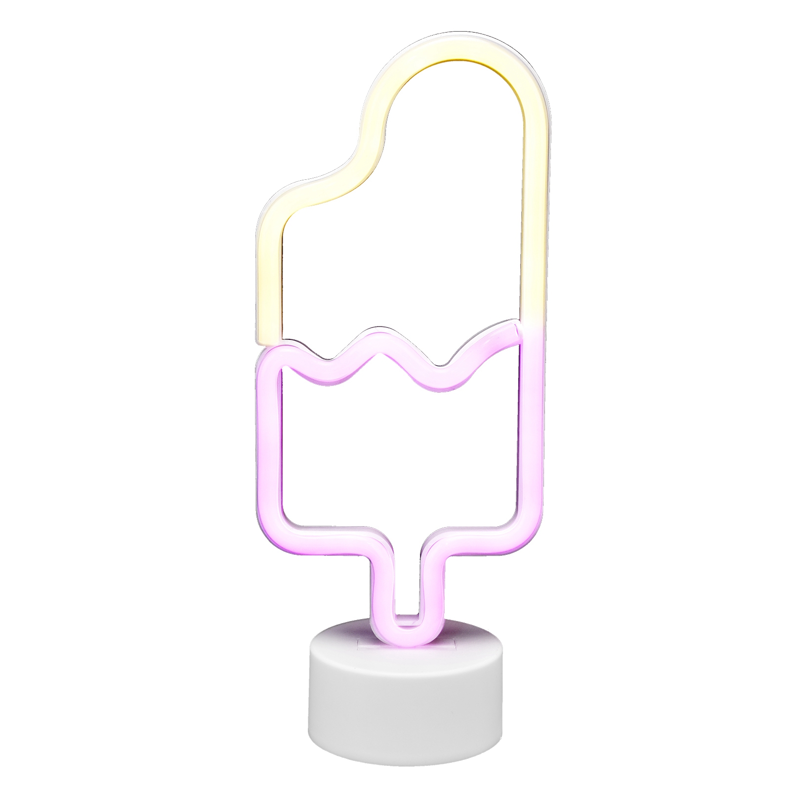 Niedliche Led-neonlampe In Mango-eiscremeform Mit Sockel, Ideal Für Babyzimmer, Bar, Party, Warmrosa Licht