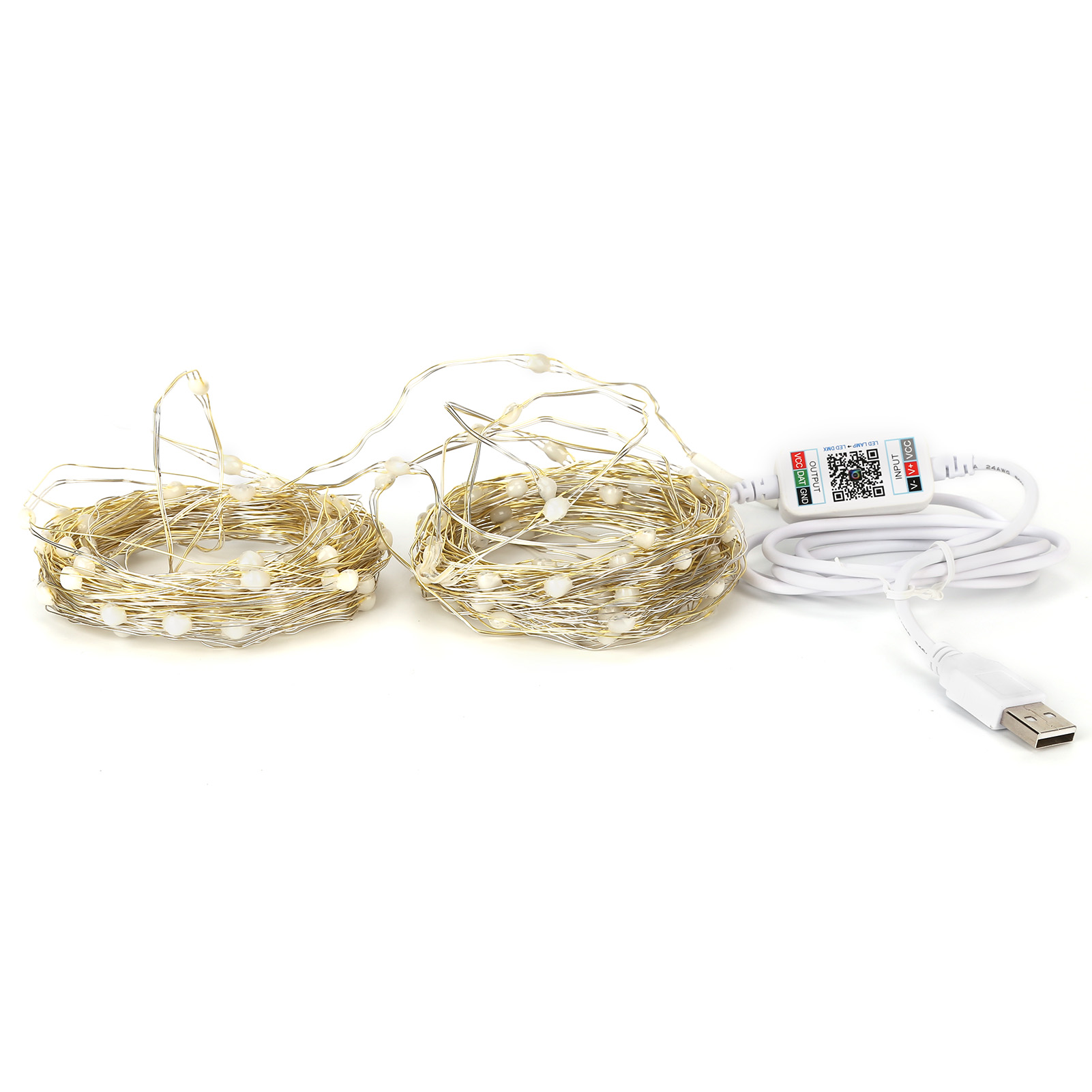 20 M (65,6 Ft) Lange Lichterkette Mit 200 Leds, Bluetooth-app-steuerung, Musiksynchronisation, Rgbw, Kupferdraht, Usb, 5 V, Ip45
