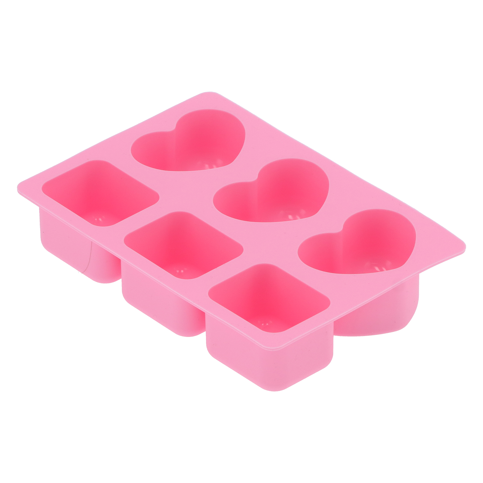 Silikon-seifenform Mit 6 Mulden In Herzförmiger, Rechteckiger Form Für Kuchen, Backutensilien Für Heimische Küchen Und Bäckereien