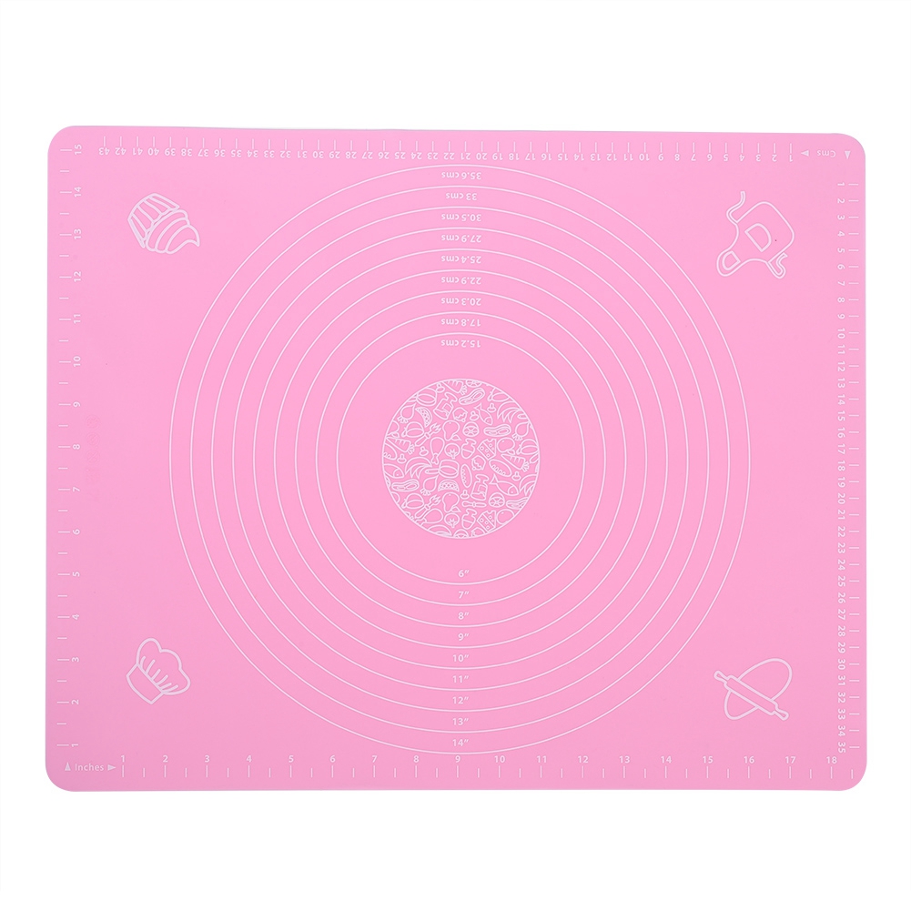 Antihaftbeschichtete, Lebensmittelechte Silikon-backmatte Zum Ausrollen Von Teig, Rosa, 49,6 X 39,5 Cm, Mit Graduierung, 1 Stück
