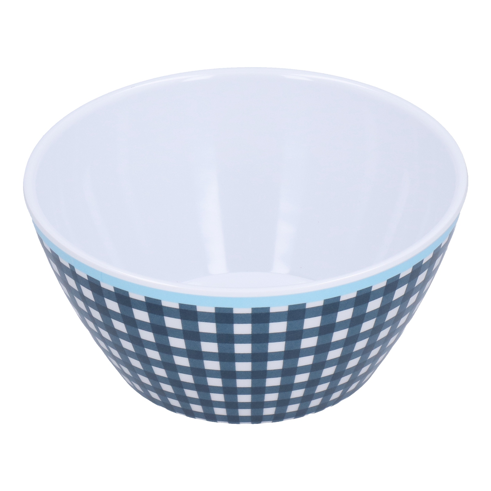 500 Ml Dunkelblaue Melamin-salatschüssel Mit Gittermuster, Ideal Für Snacks, Desserts, Obst, Tischdekoration Und Gebäck.