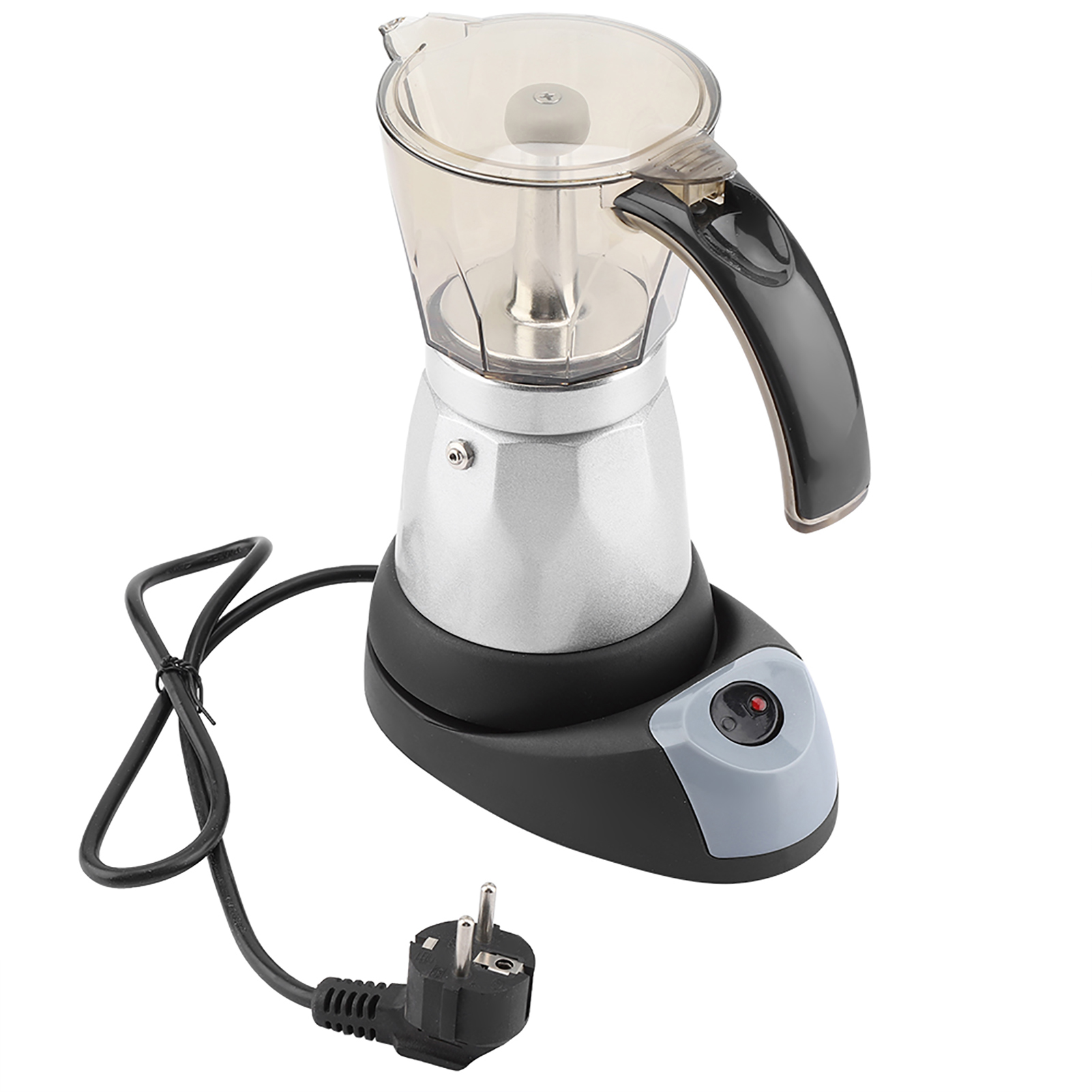 Elektrische Kaffeemaschine Mit Abnehmbarem 480-w-kessel (300 Ml/6 Tassen) Aus Aluminium Und Acryl Für Espresso Zu Hause In Der Küche