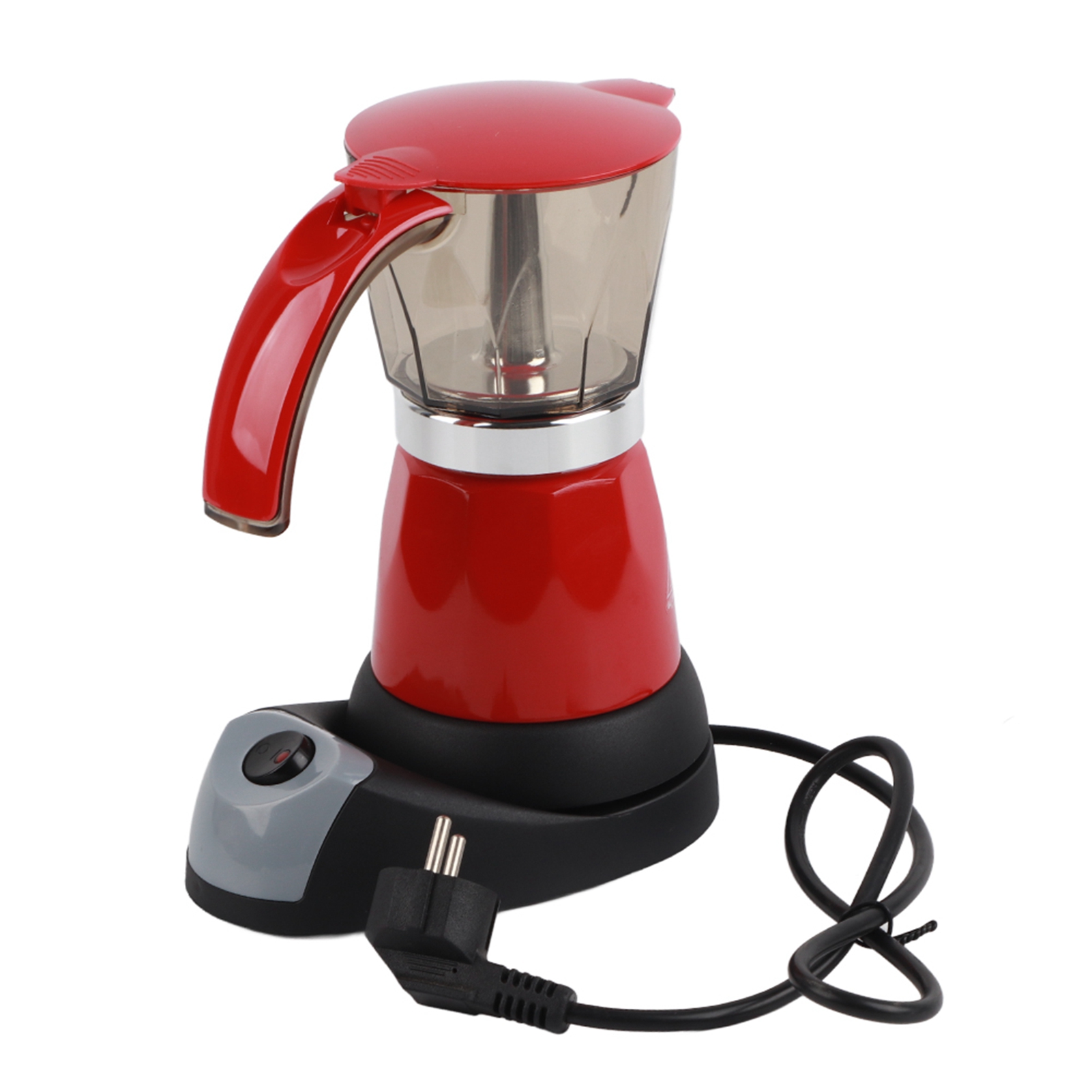 300 Ml / 6 Tassen, 480 W, Abnehmbarer Elektrischer Espressokocher Für Herdplatten, Rot