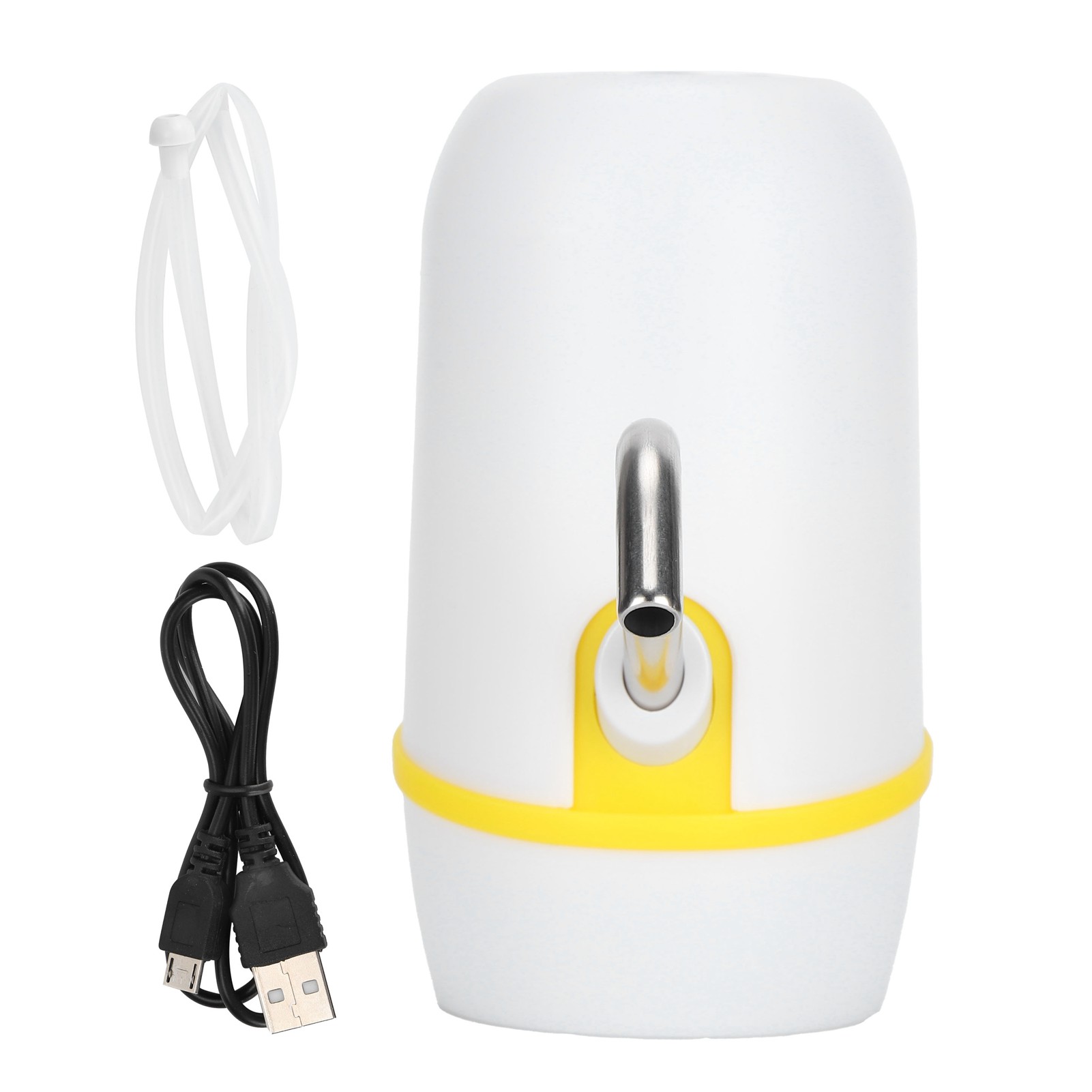 Tragbare, Per Usb Aufladbare Elektrische Wasserflaschenpumpe, Automatischer Wasserspender, Weiß, Stahl, Silikon, Kunststoff, 130 X 70 Mm, 277 G