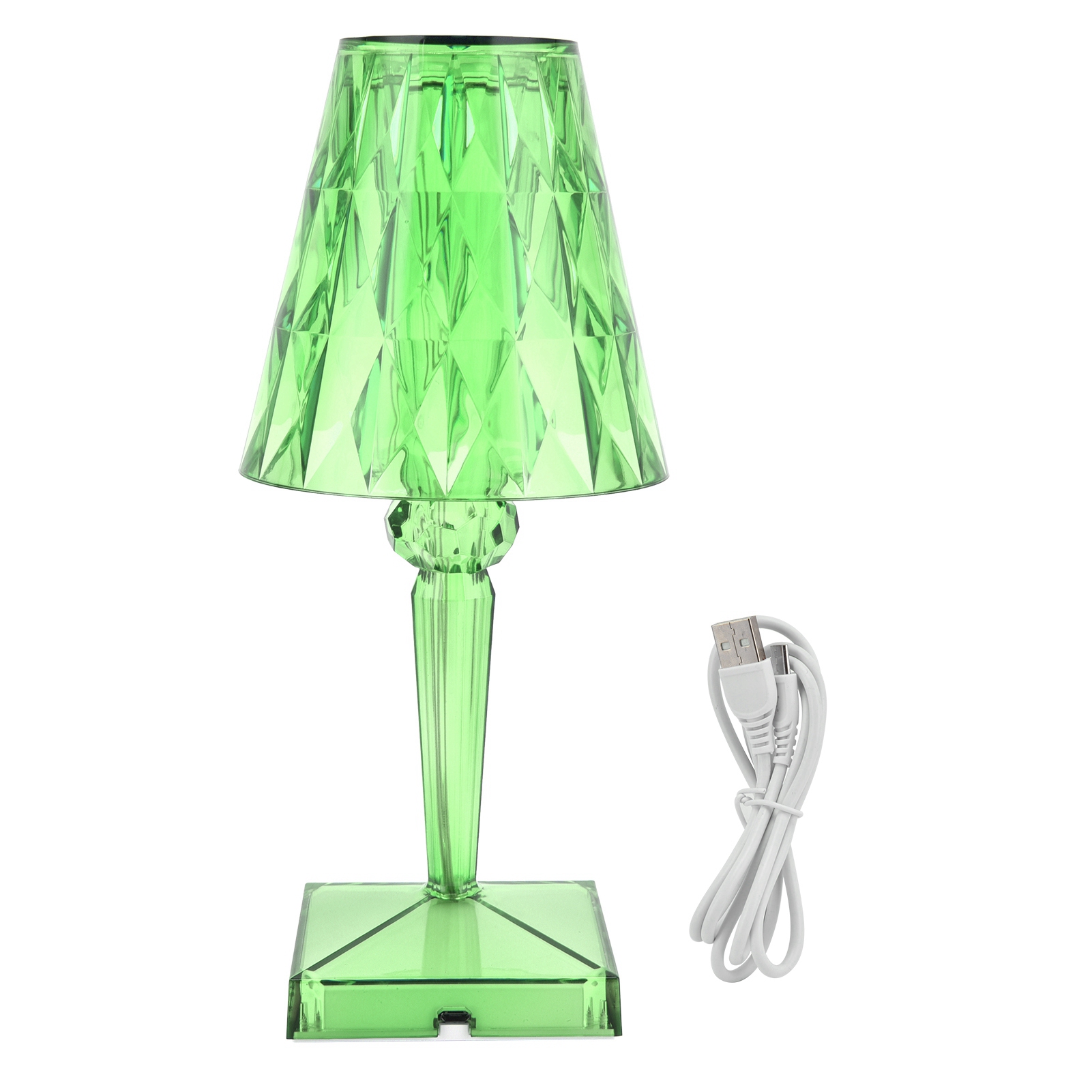 Led-tischleuchte Mit Kristallprisma, Transparent, Dimmbar, Usb-aufladbar, Für Innenbeleuchtung, Grün