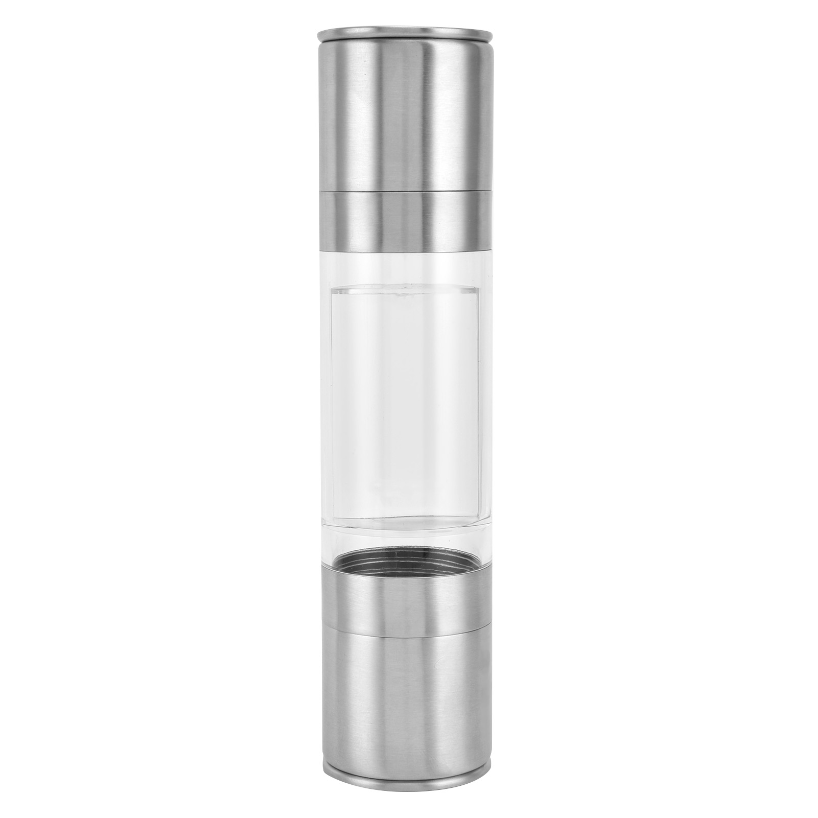 2-in-1 Handmühle Aus Edelstahl, Handbetriebene Gewürzmühle Für Knoblauch Und Pfeffer Im Glas Für Die Küche