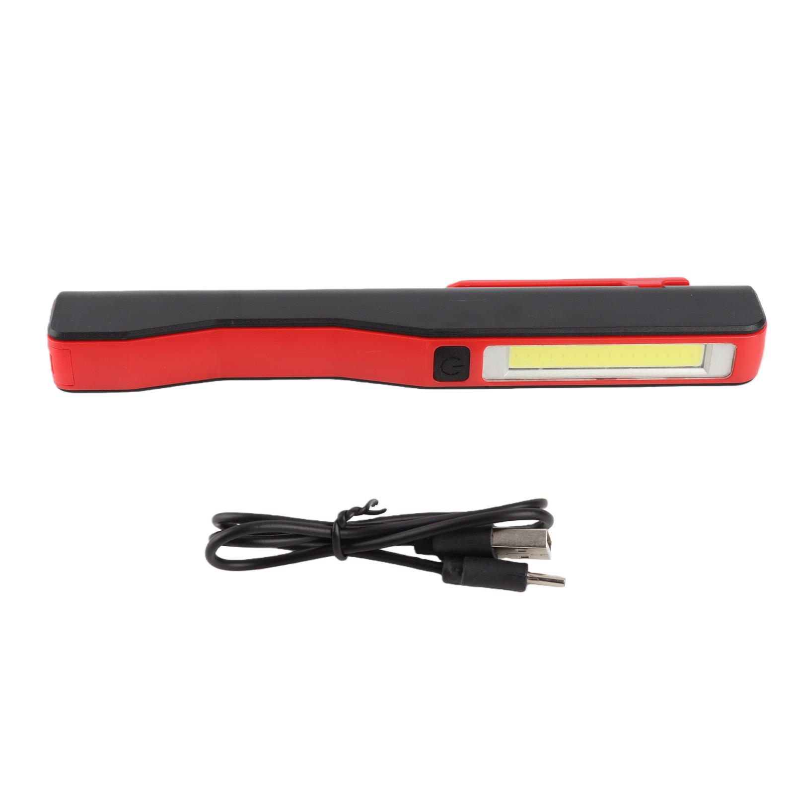 Wiederaufladbare Cob-led-arbeitsleuchte Mit Drehbarem Magnetclip, Handstift, Rot
