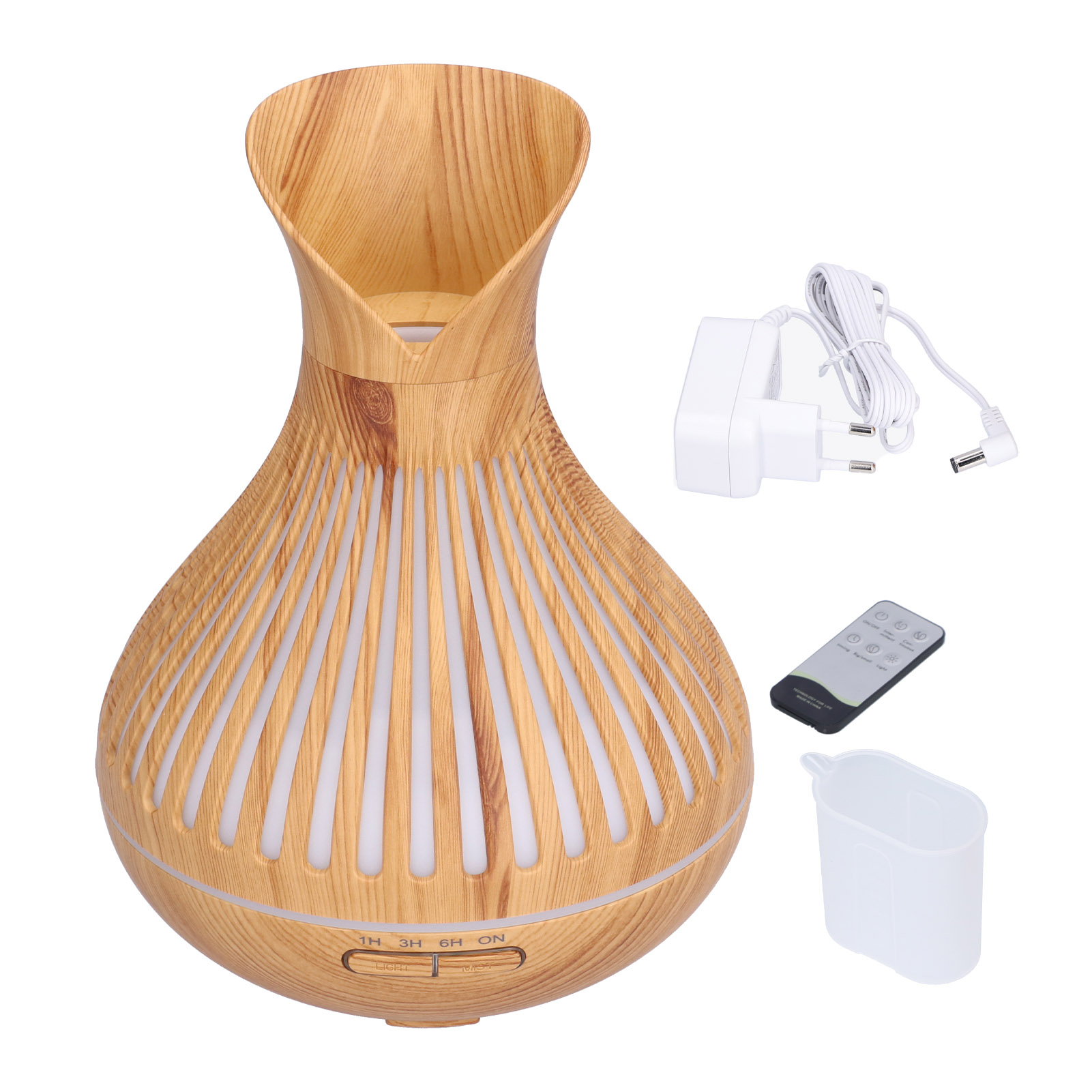 Ätherisches Öl-diffusor Und Luftbefeuchter, 400 Ml, Holzoptik, Mit Fernbedienung Und Farbigem Licht Für Schlafzimmer Oder Büro