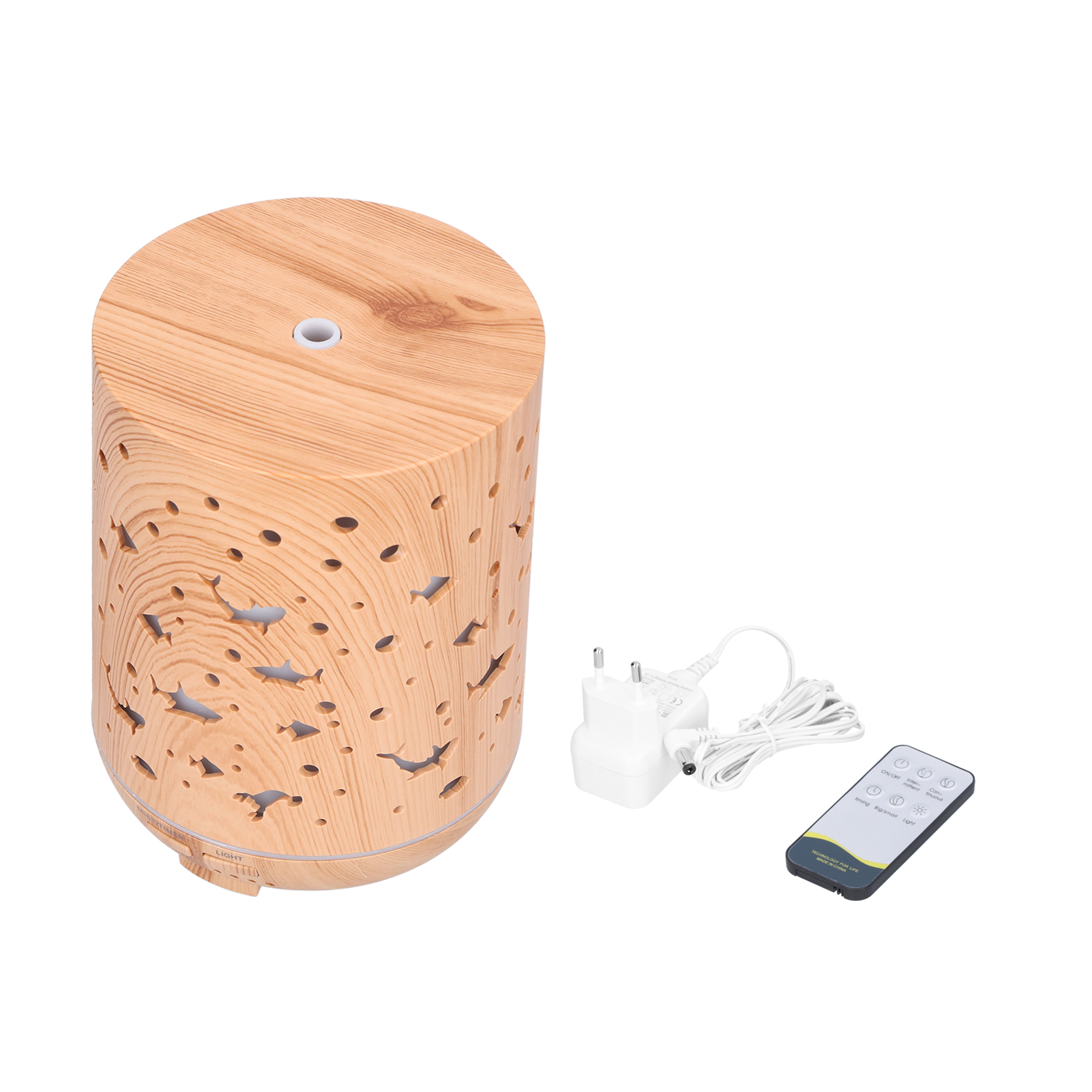 300-ml-aroma-diffusor Mit Farbiger Led-beleuchtung, Fernbedienung, Leisem Betrieb (35 Db), Holzoptik, Aromatherapie-luftbefeuchter Für Zuhause Oder Büro, Eu-stecker 100–240 V