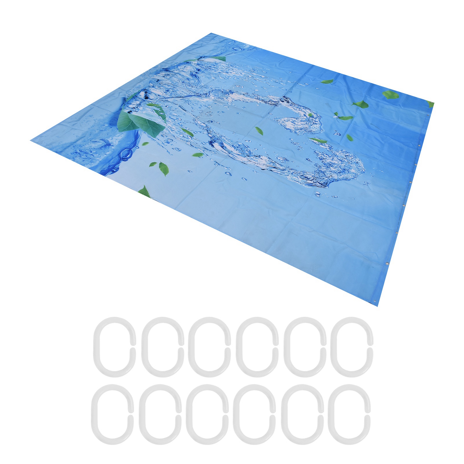Knitterfreier, Wasserdichter Duschvorhang Aus Polyester Mit Haken Für Die Badezimmergestaltung, 180 X 180 Cm