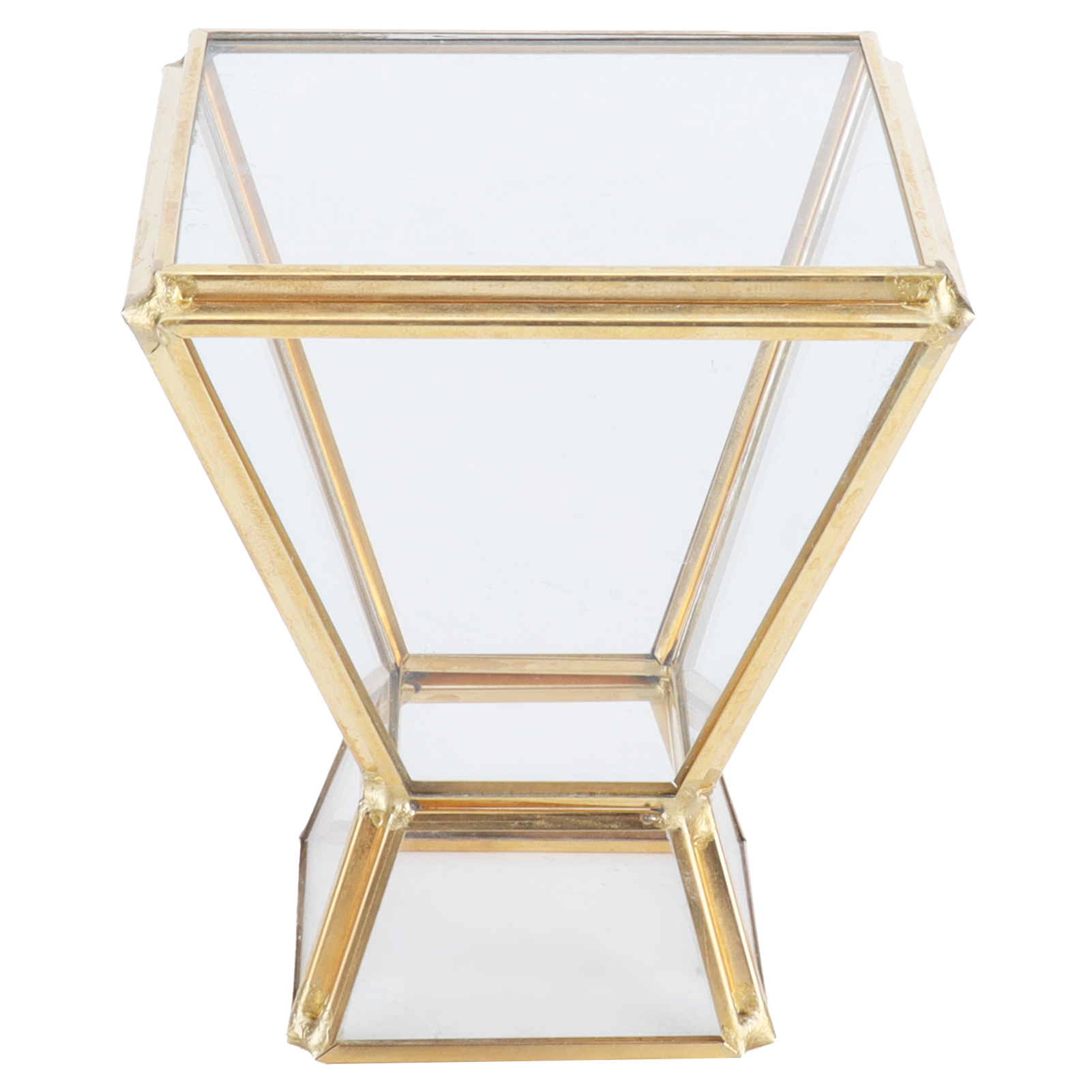 Miniatur-terrarium Aus Geometrischem Goldglas (8,5 X 8,5 X 10 Cm) Zur Dekoration Von Tisch, Esszimmer, Fenster Oder Balkon.