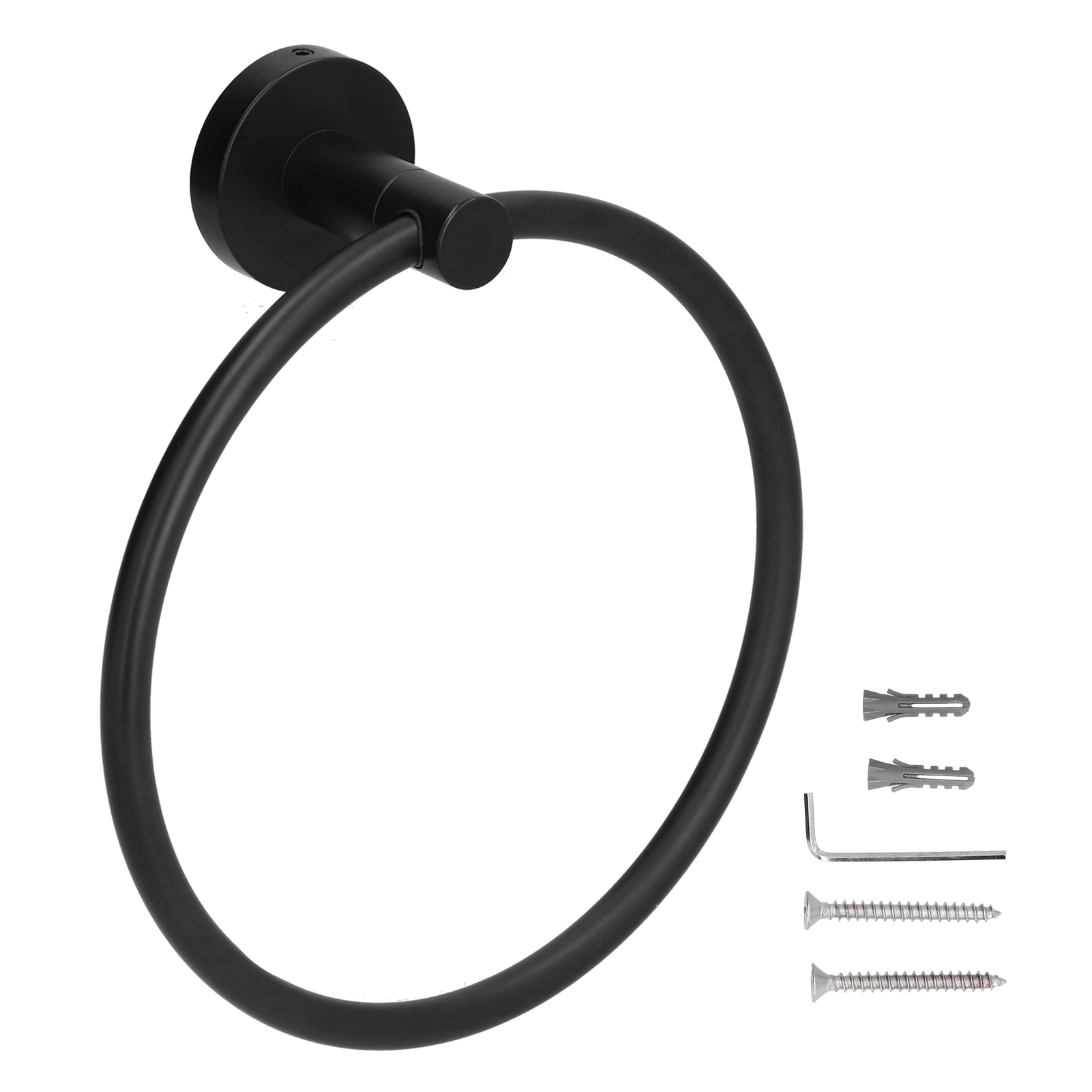 Wandmontierter Handtuchring Aus Edelstahl 304, Mattschwarz, Handtuchhalter Fürs Badezimmer