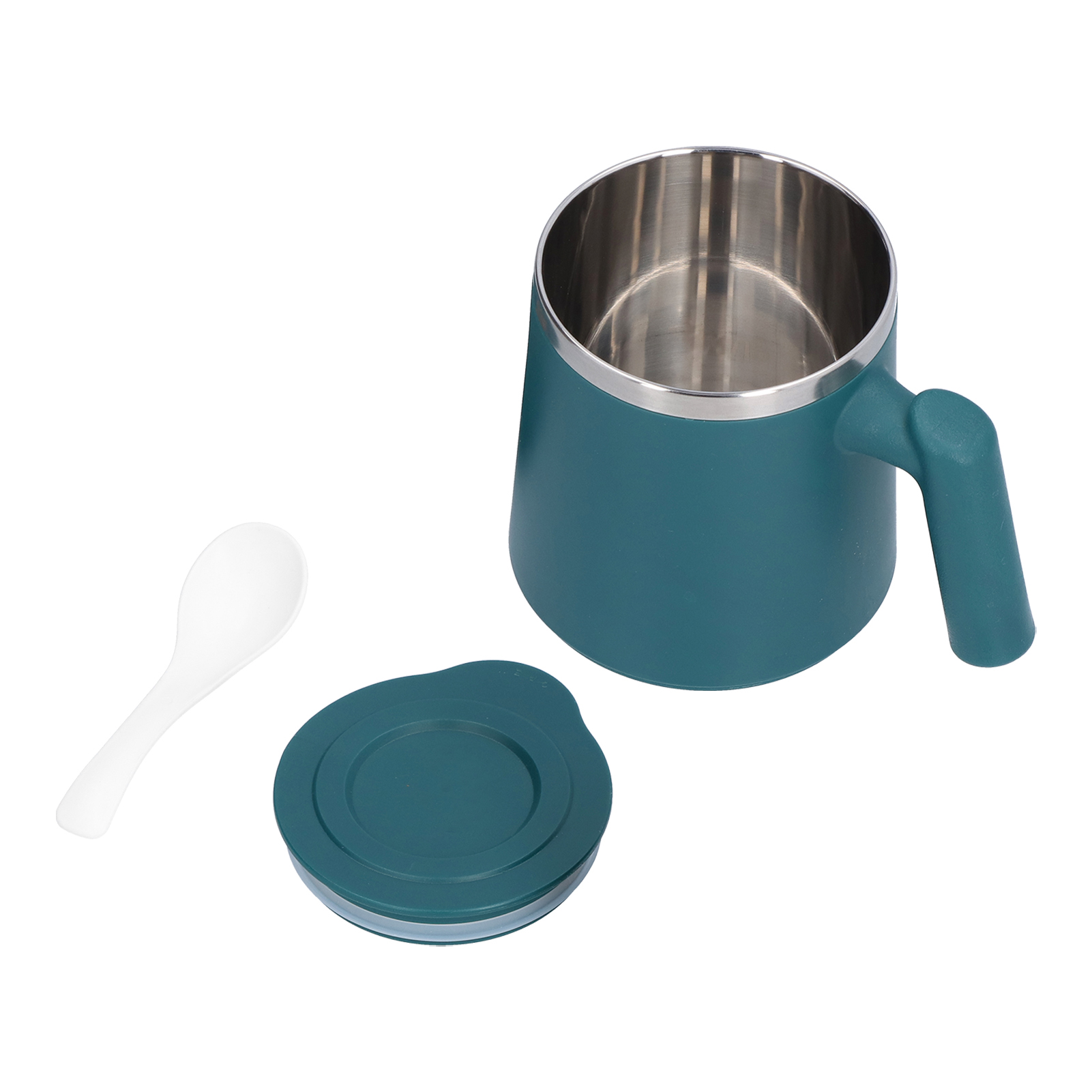 420 Ml Edelstahl 304 Frühstücksbecher Mit Löffel, Kaffee- Und Milchbecher Für Zuhause, Büro Und Camping