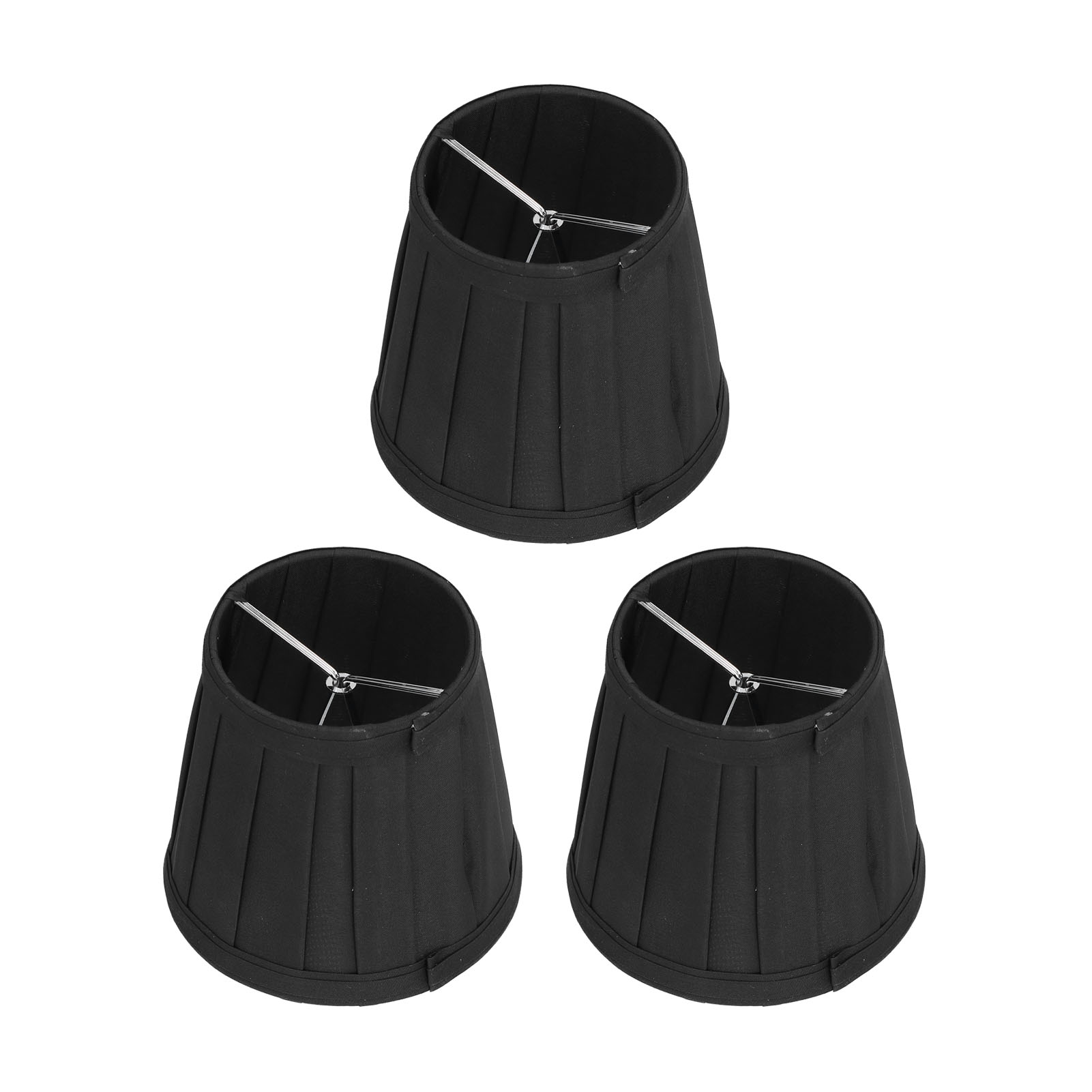 3-teiliges Set Aus E14-clip-lampenschirmen Aus Stoff Für Kronleuchter Und Wandlampen, Für Wohn- Und Bürodekoration (schwarz)