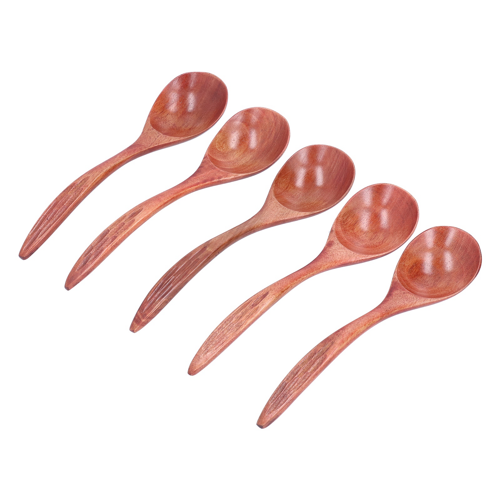 Set Mit 5 Langstieligen Phoebe-holzlöffeln Für Zucker, Salz, Tee, Gewürze, Für Die Küche Zu Hause, Im Restaurant Oder Im Hotel