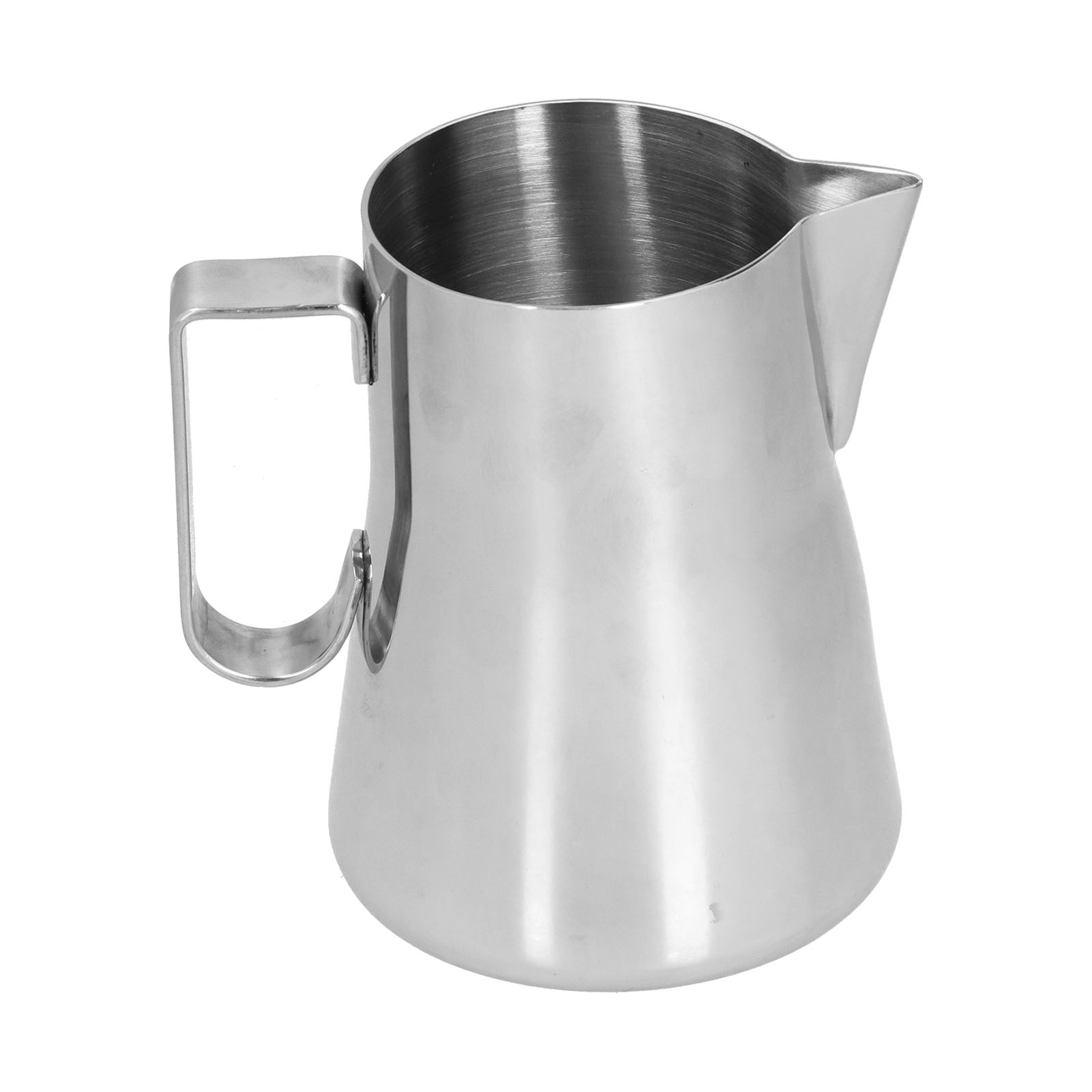 Komfortable Milchkaraffe Aus Edelstahl Mit Einzigartigem Und Elegantem Design, 600 Ml Fassungsvermögen, Milchaufschäumkännchen Aus Edelstahl.