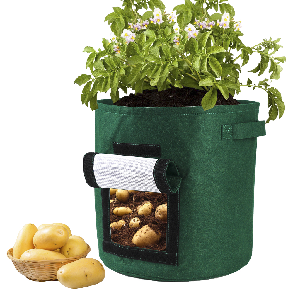 Pflanzsack Für Kartoffeln Mit Filzgriff, Vliesstoff, 2 Mm Dick, 8 Gallonen, 34 X 34 Cm, Grün